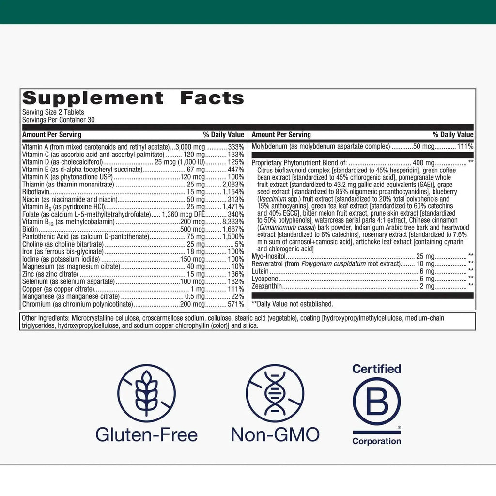 Metagenics PhytoMulti with Iron - Daily Multivitamin for Men & Women with Phytonutrients* - Methylfolate, Vitamins AK, Zinc & B6 Metagenics Au supplements