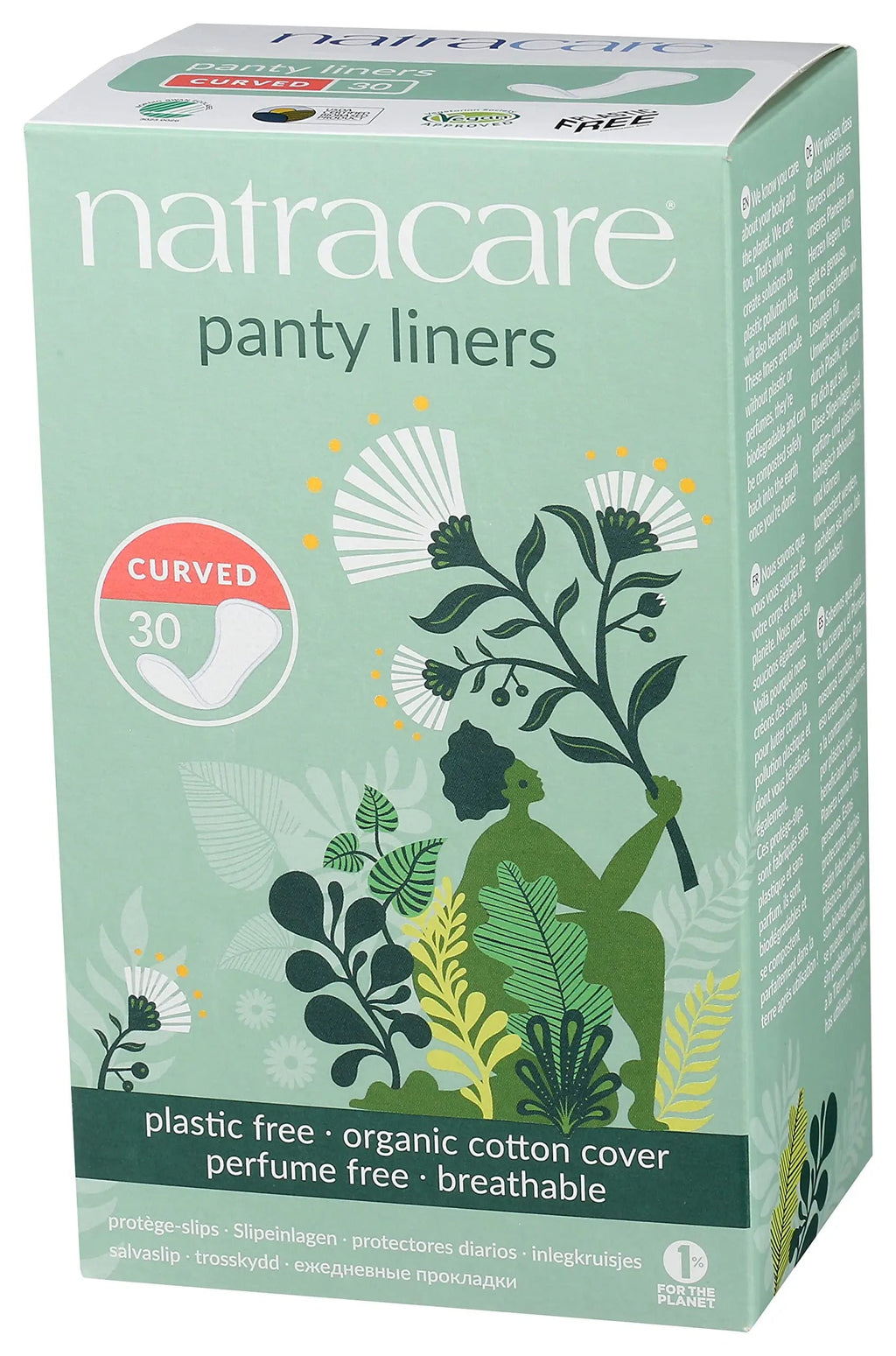 Natracare Natural Organic Curved Panty Liners, with Certified Organic Cotton, Ecologically Certified NATRACARE Au supplements
