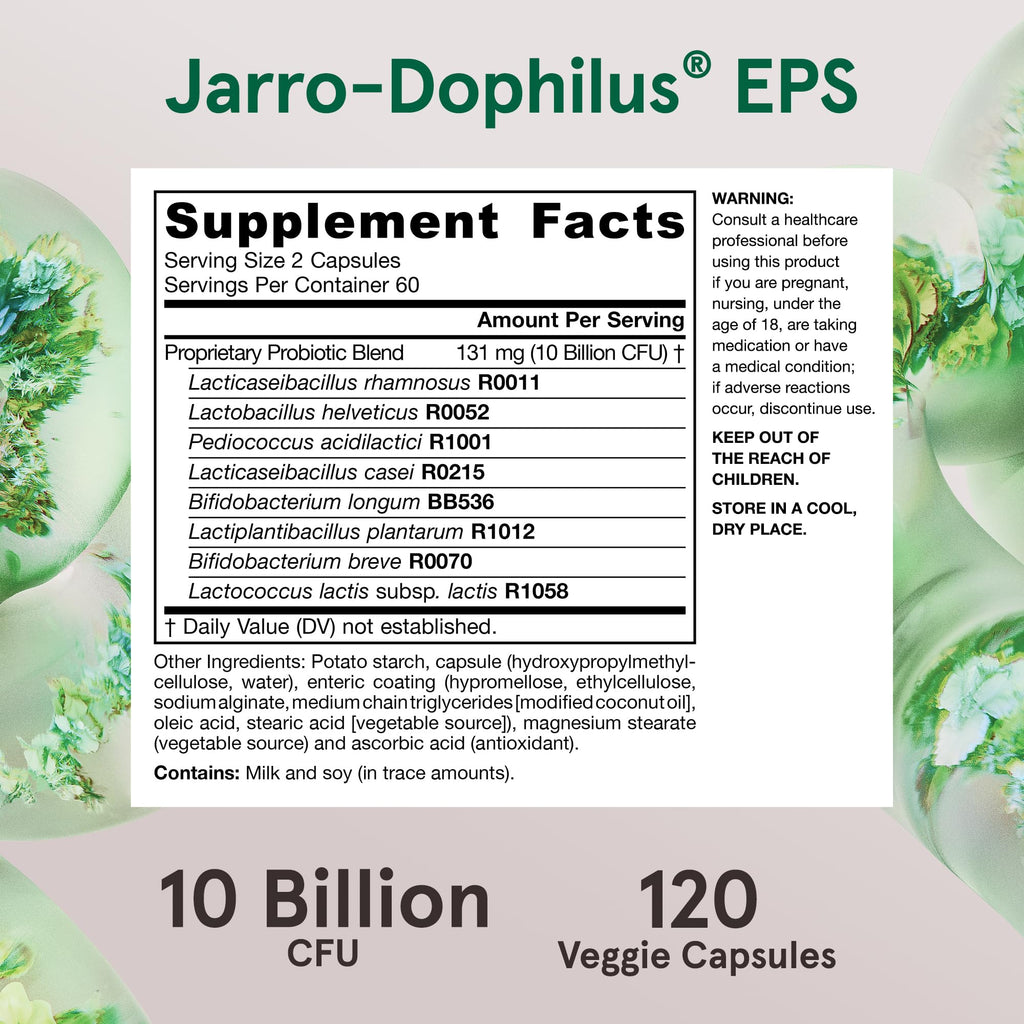 Jarrow Formulas Jarro Dophilus Probiotics 10 Billion CFU - Probiotic Supplement Capsules for Digestive Health & Gut Health for Women and Men