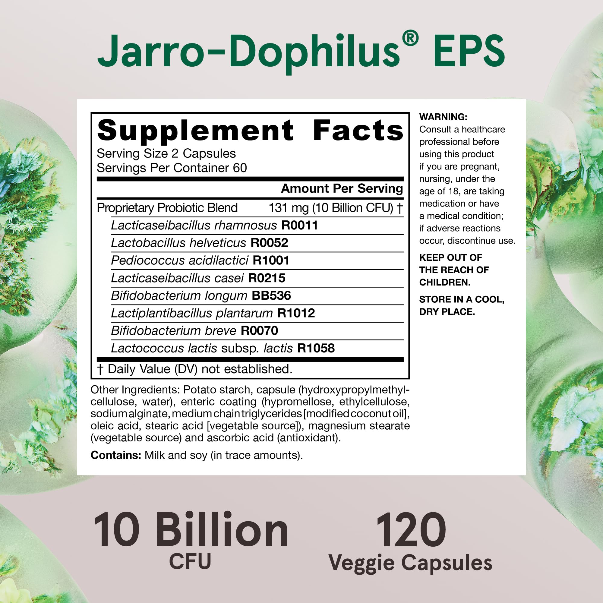Jarrow Formulas Jarro Dophilus Probiotics 10 Billion CFU - Probiotic Supplement Capsules for Digestive Health & Gut Health for Women and Men