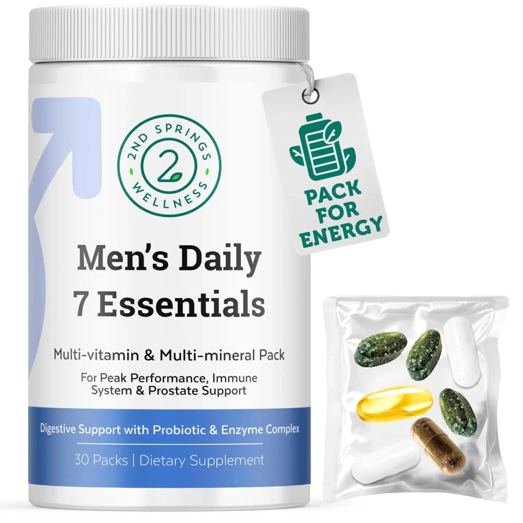 2nd Springs Daily 7 Essentials Men's Vitamin Pack - 7 Pack Adult Male Multivitamin & Multimineral Pack for Energy, Metabolism, Immune System Support 2nd Springs Au supplements