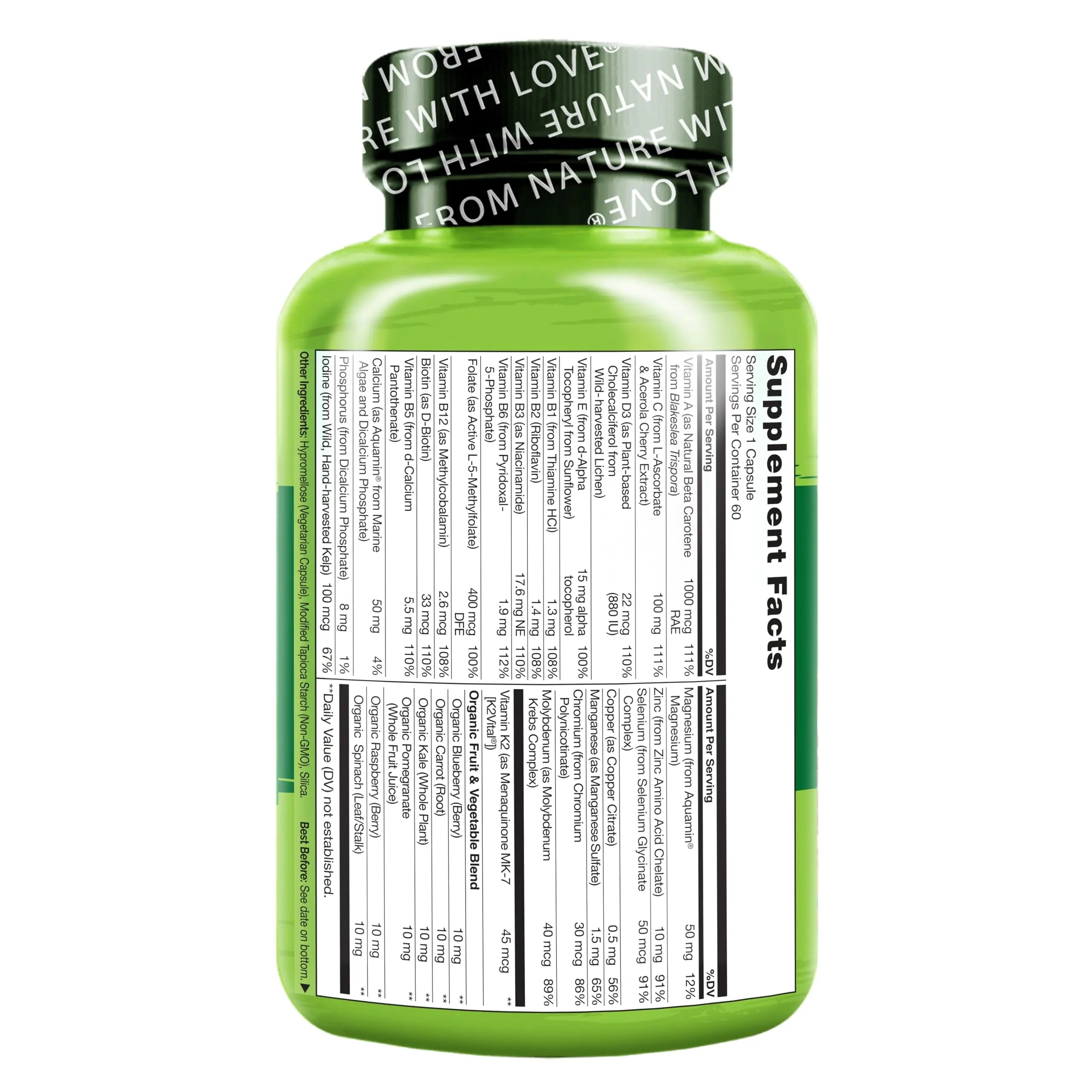 NATURELO Mens Multivitamins - One Daily Multivitamin for Men with Vitamins, Minerals & Organic Whole Foods, Boost Energy & Health, NATURELO Au supplements