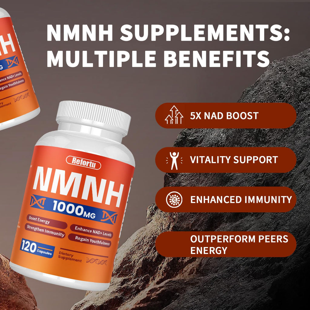 NMNH Supplement(Dihydronicotinamide Mononucleotide),Nicotinamide Mononucleotide for NAD+ Booster,1000mg per Serving,Supports Energy & Overall Health,120 Capsules Refortu Au supplements
