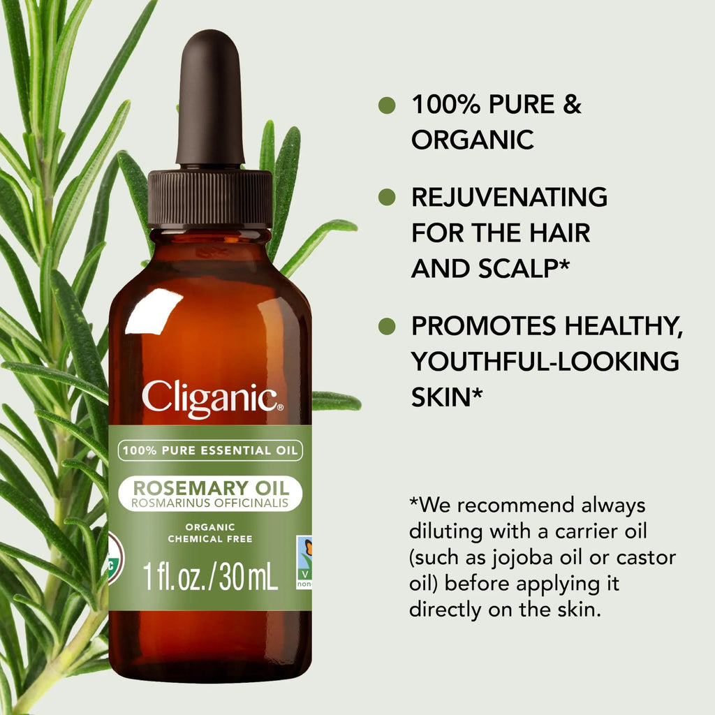 Cliganic Organic Rosemary Essential Oil for Hair, Skin, Aromatherapy - 100% Pure Natural Undiluted Cliganic Au supplements
