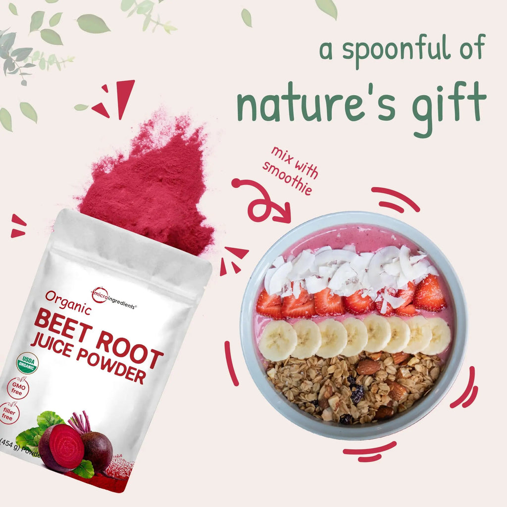 Micro Ingredients Organic Beet Root Powder, 1 Pound, Cold Pressed and Water Soluble Micro Ingredients Au supplements