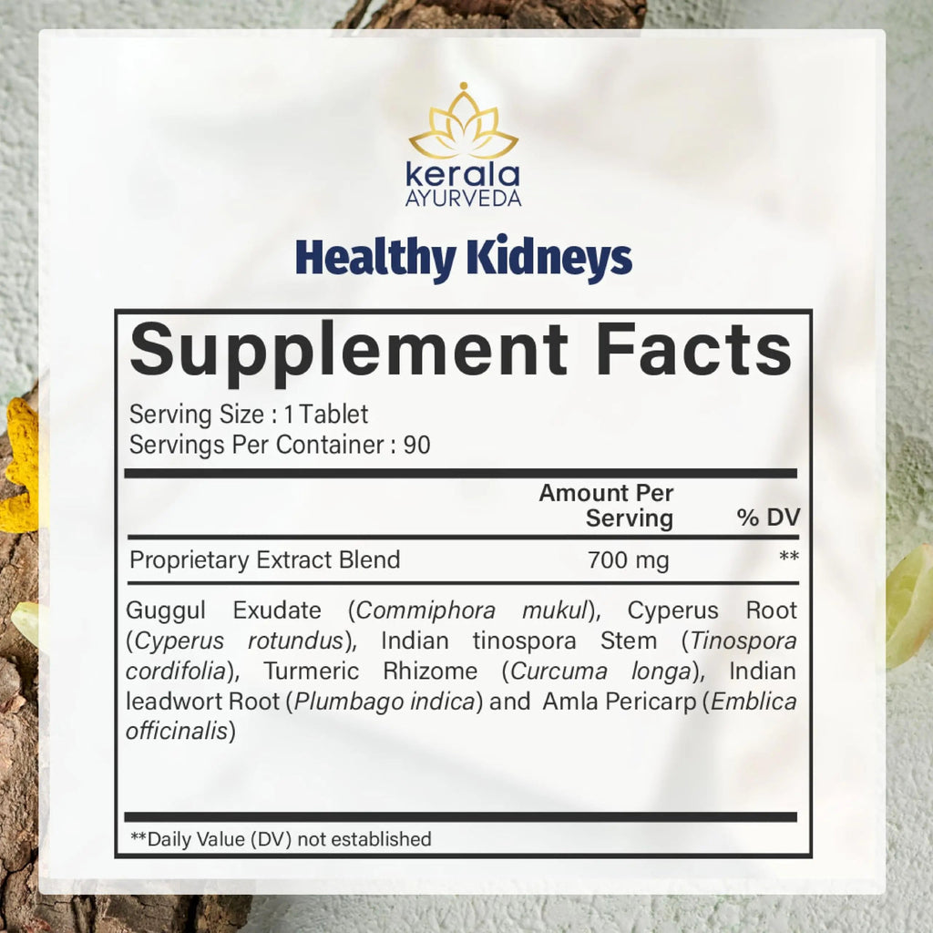 Kerala Ayurveda Healthy Kidney Herbal Tablets | Support Normal Kidney Function and Health | Kidney and Bladder Support | Urinary System Support - 90 Count Kerala Ayurveda Au supplements