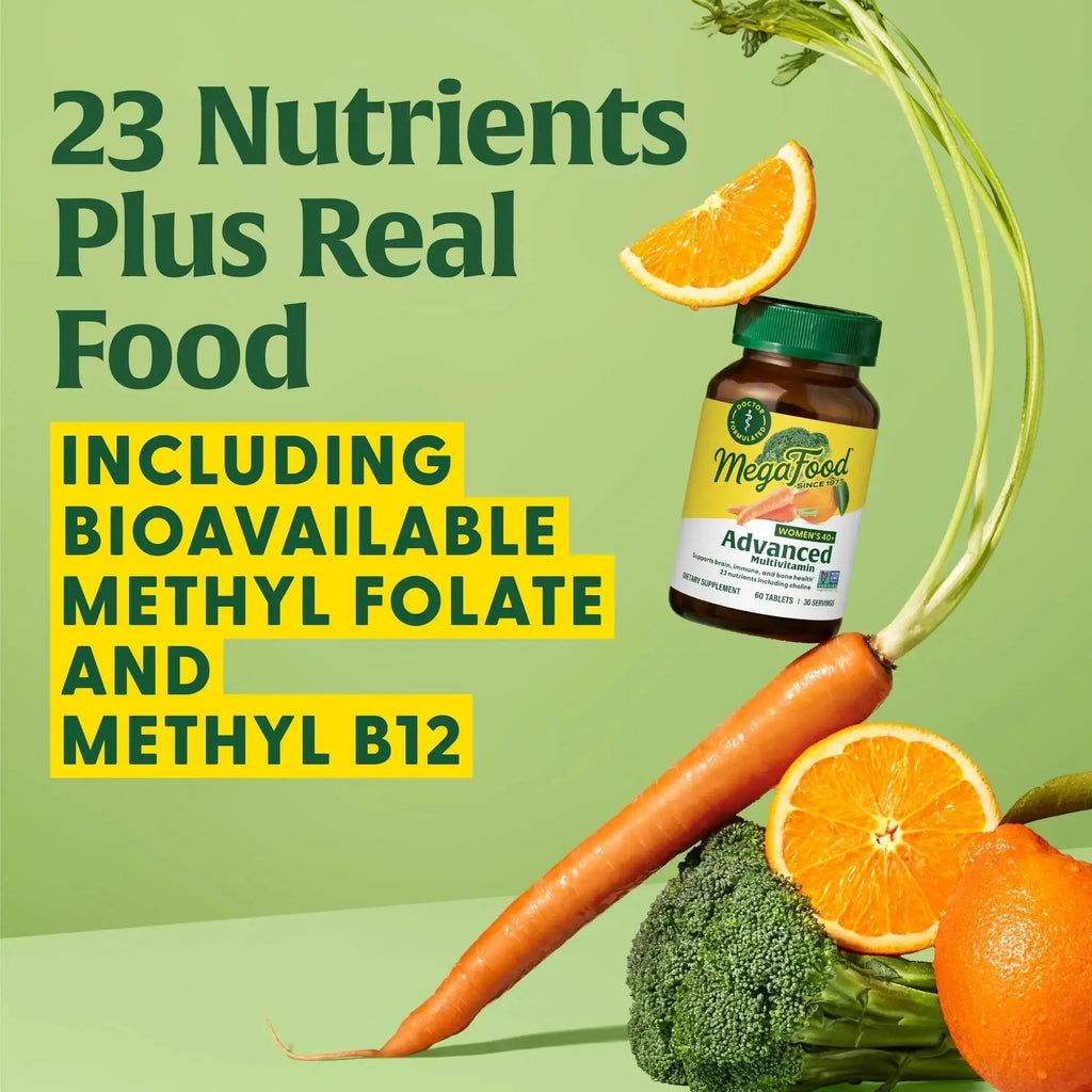 MegaFood Women's 40+ Multivitamin - Multivitamin Supplement for Women with Iron, Vitamins C, B12, K2, A, B6, Choline, and more MegaFood Au supplements
