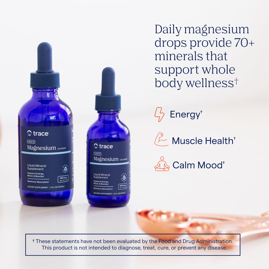 Trace Minerals Ionic Magnesium - Liquid Ionic Magnesium to Support Immune, Brain & Heart Health - Supplement to Aid Energy & Vitality