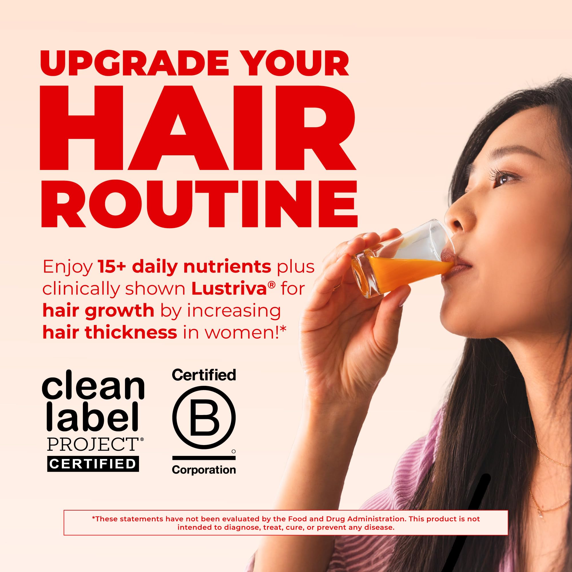MARYRUTH'S Liquid Multivitamin+Hair Growth | Biotin 10000mcg | Lustriva Hair Growth Supplement | Clinically Tested in Women for Thicker Hair&Facial Wrinkle