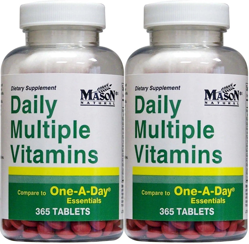 Daily Multiple Vitamins Compare to One A Day Essentials Multivitamin Multimineral Supplement 365 Tablets per Bottle Pack of 2 Total 730 Tablets MASON NATURAL Au supplements