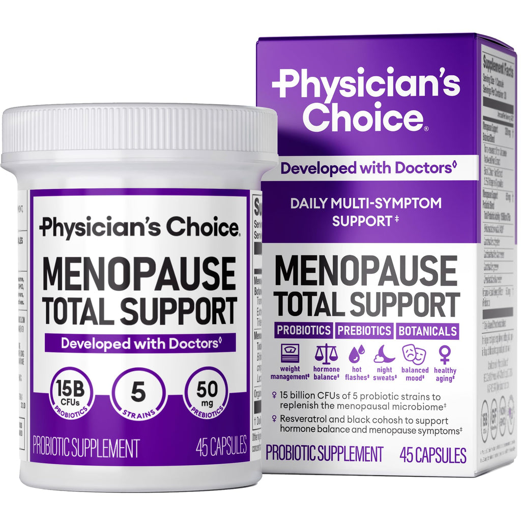 Physician's CHOICE Menopause Probiotic Supplement for Women - Supports Hormone Balance, Hot Flashes, Night Sweats, Weight Management, Bloating & Gut Health - with Black Cohosh, Resveratrol+ - 45ct Physician's CHOICE Au supplements