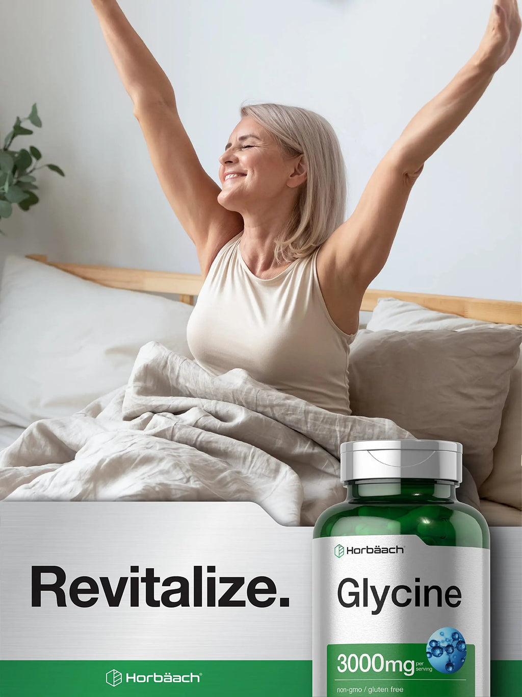 Glycine 3000 mg 100 Capsules | Non-GMO, Gluten Free Glycine Supplement | by Horbaach Horbäach Au supplements
