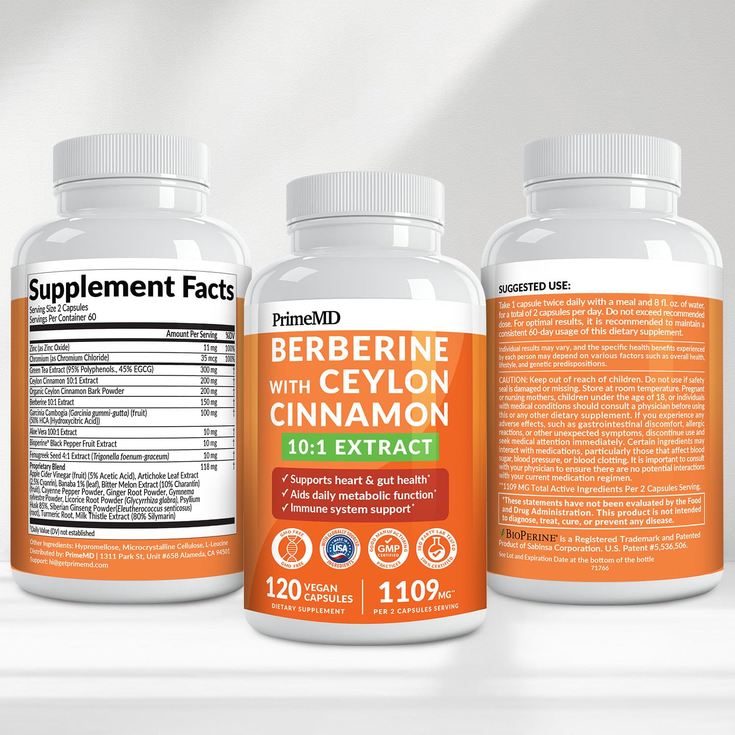 21-in-1 Berberine Supplement with Ceylon Cinnamon Capsules - Dihydroberberine with Chromium, Bitter Melon & Green Tea Extract - Berberine with Ceylon Cinnamon