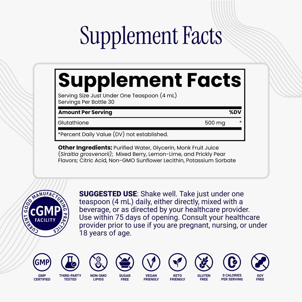 Rho Nutrition Liposomal Glutathione - Ultra High Absorption Liquid Glutathione Supplement - Supports Natural Detoxification, Immune System, Skin Health