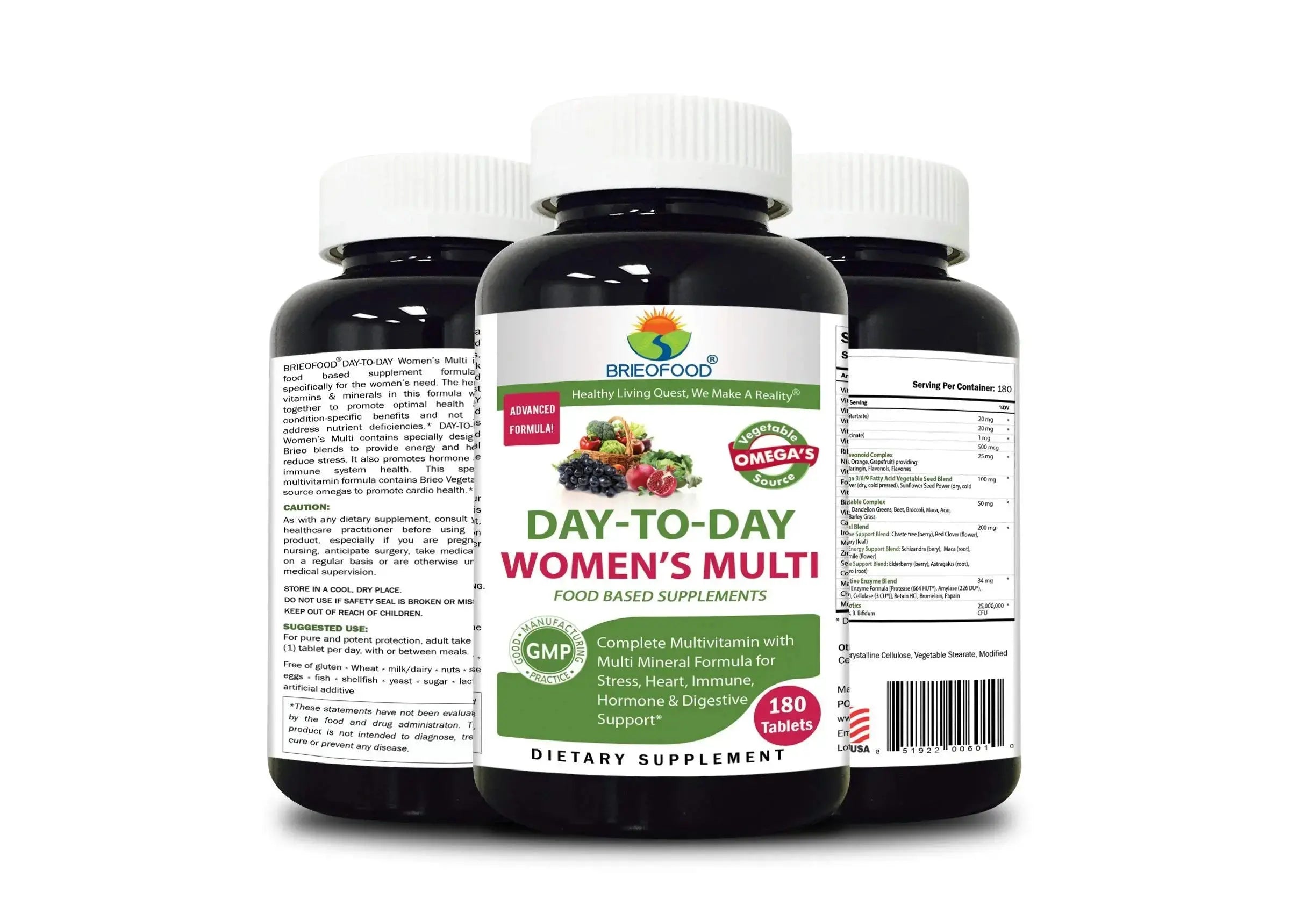 Briofood, Day-to-Day Food Based Women's Multi (180 Tablets) with Vegetable Source Omegas Brieofood Au supplements