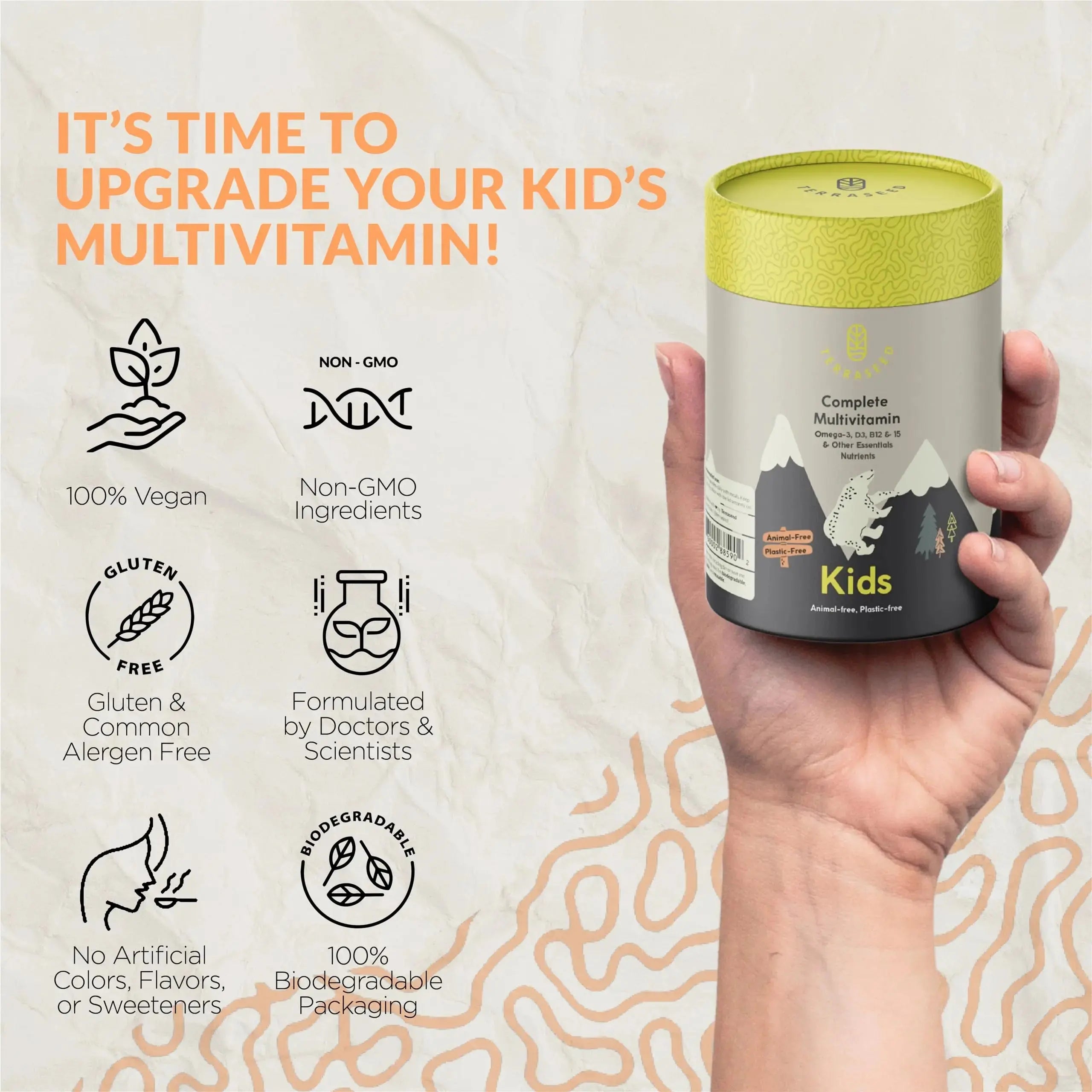 Terraseed Complete Kids Multivitamin Gummies - with Omega 3,6,9, Vitamin B12, Folic Acid, Iodine, Vitamin C, Zinc - Kids Daily Essential Vitamins Terraseed Au supplements
