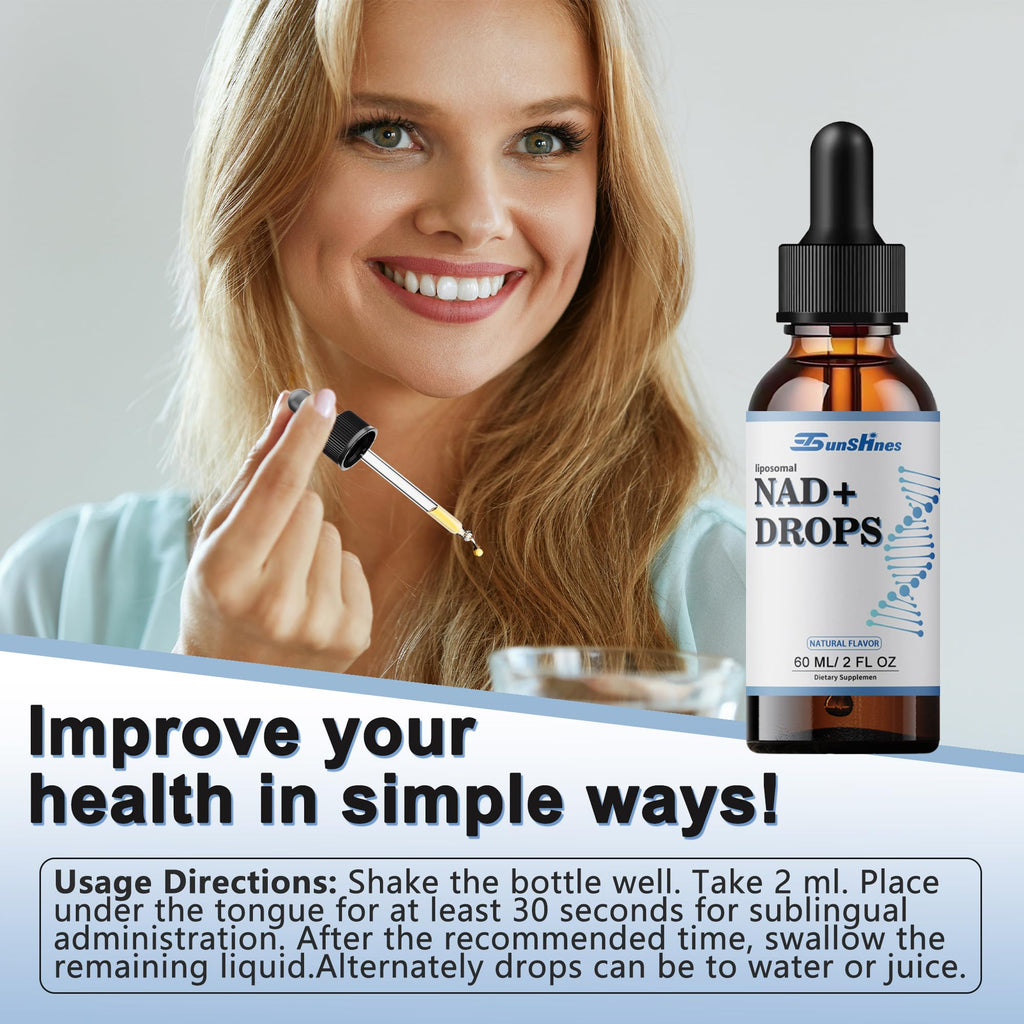 tsunshnes Liposomal NAD+800mg, NAD+ Supplement Drops - NMN or Nicotinamide Riboside Alternative, Healthy Aging Energy Metabolism and Vitality, NAD Liquid Supplement for Maximum Absorption tsunshnes Au supplements