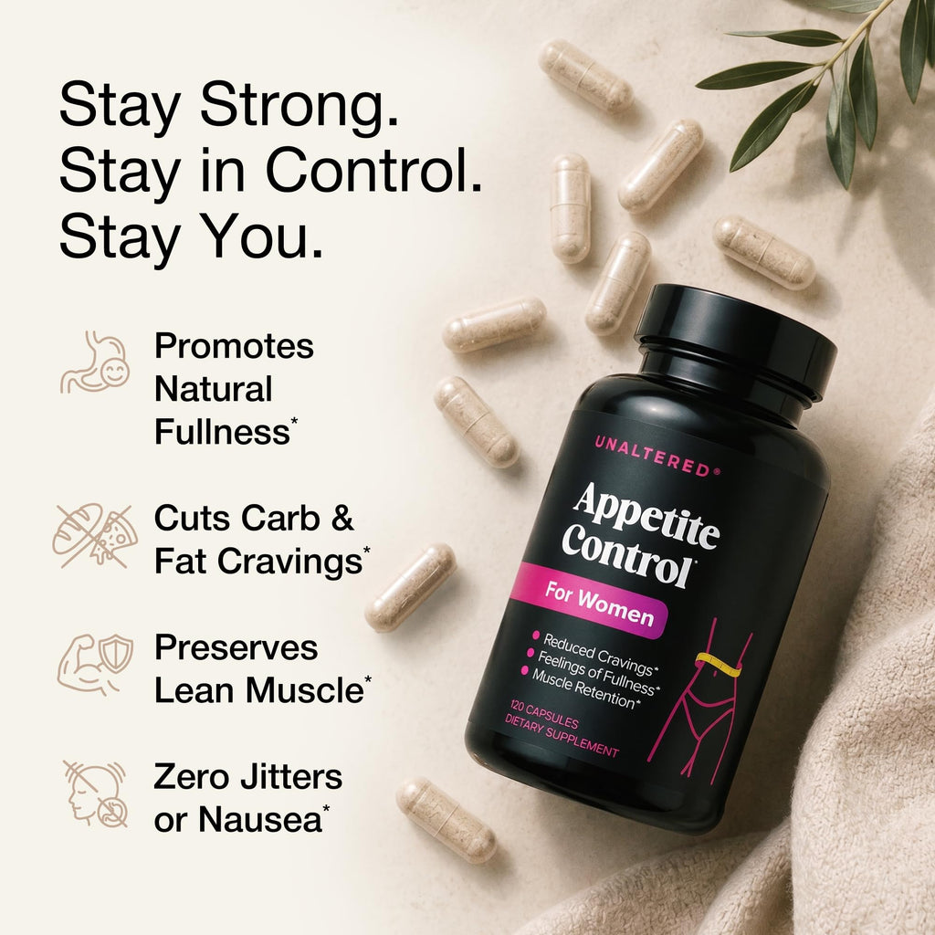 UNALTERED Appetite Control for Women - Support Cravings, Fullness, & Weight Management - Dietary Supplement with Chromium Picolinate & Glucomannan