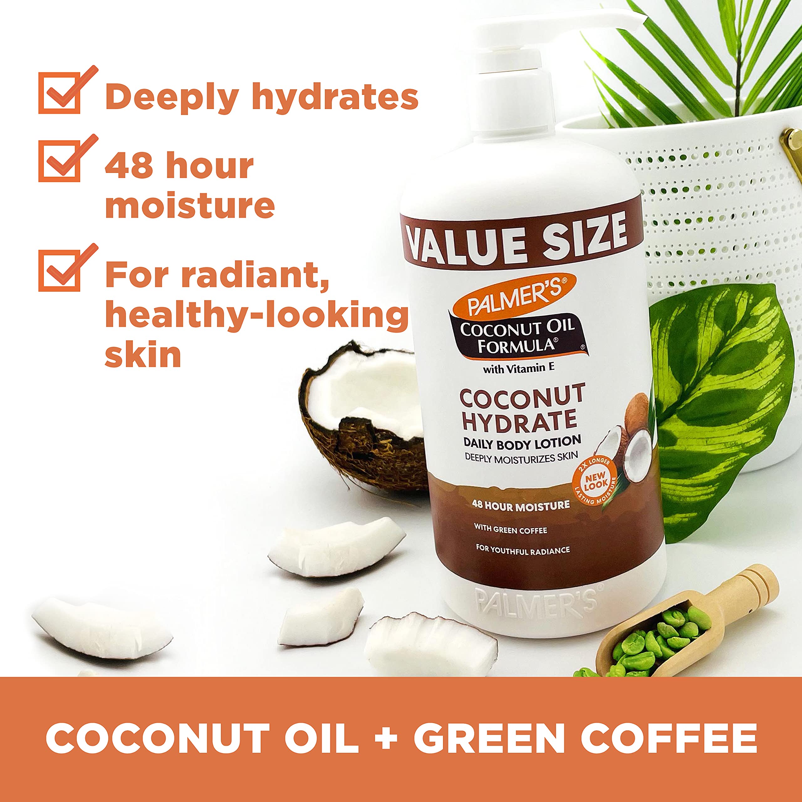 Palmer's Coconut Oil Formula Body Lotion for Dry Skin, Hand & Body Moisturizer with Green Coffee Extract & Vitamin E