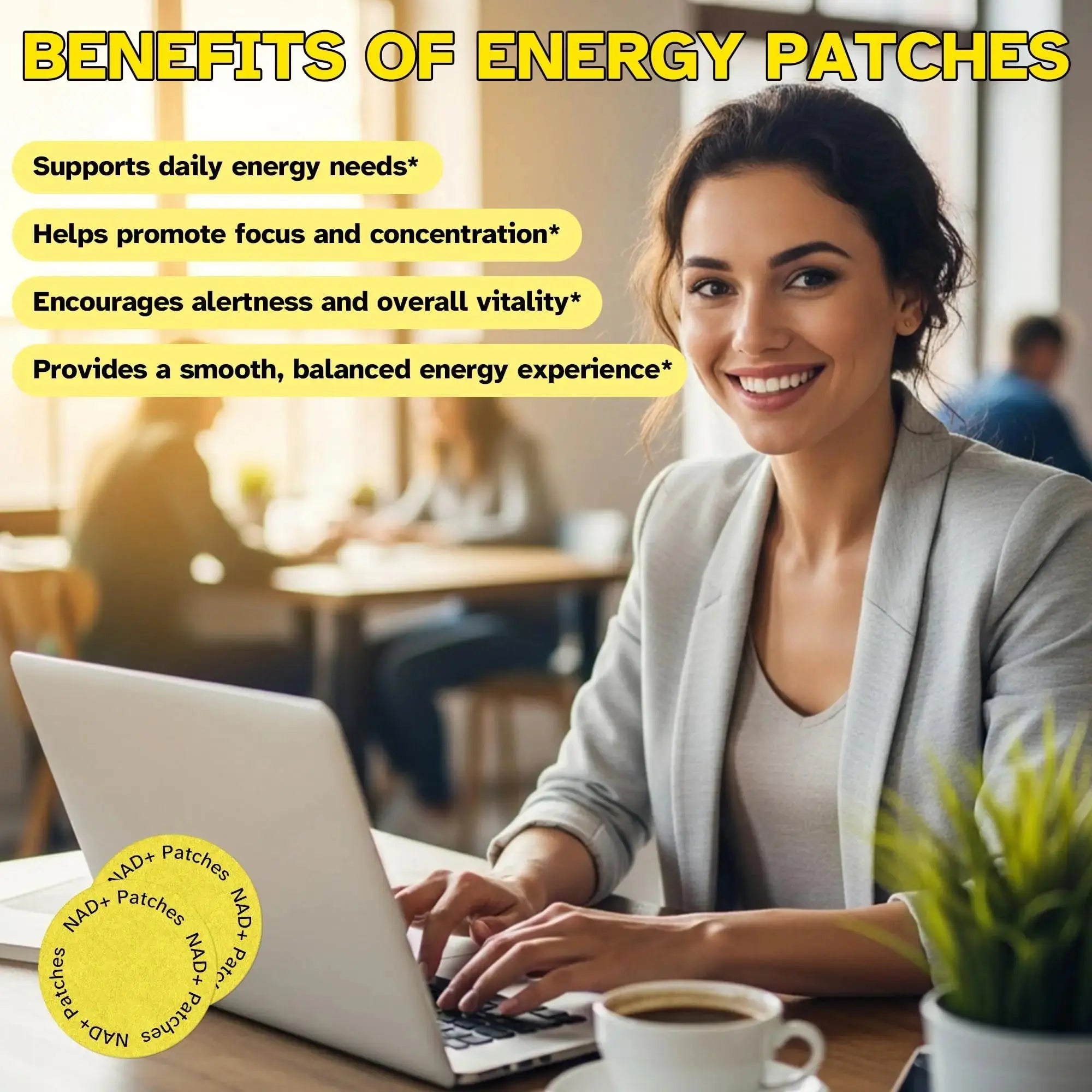 Energy Patches – 30 Plant-Based Patches with Biotin, Caffeine & Ginseng – Gentle Daily Support for Focus, Alertness & Vitality – Vegan Formula, 1 Month Supply Vitalumina Au supplements