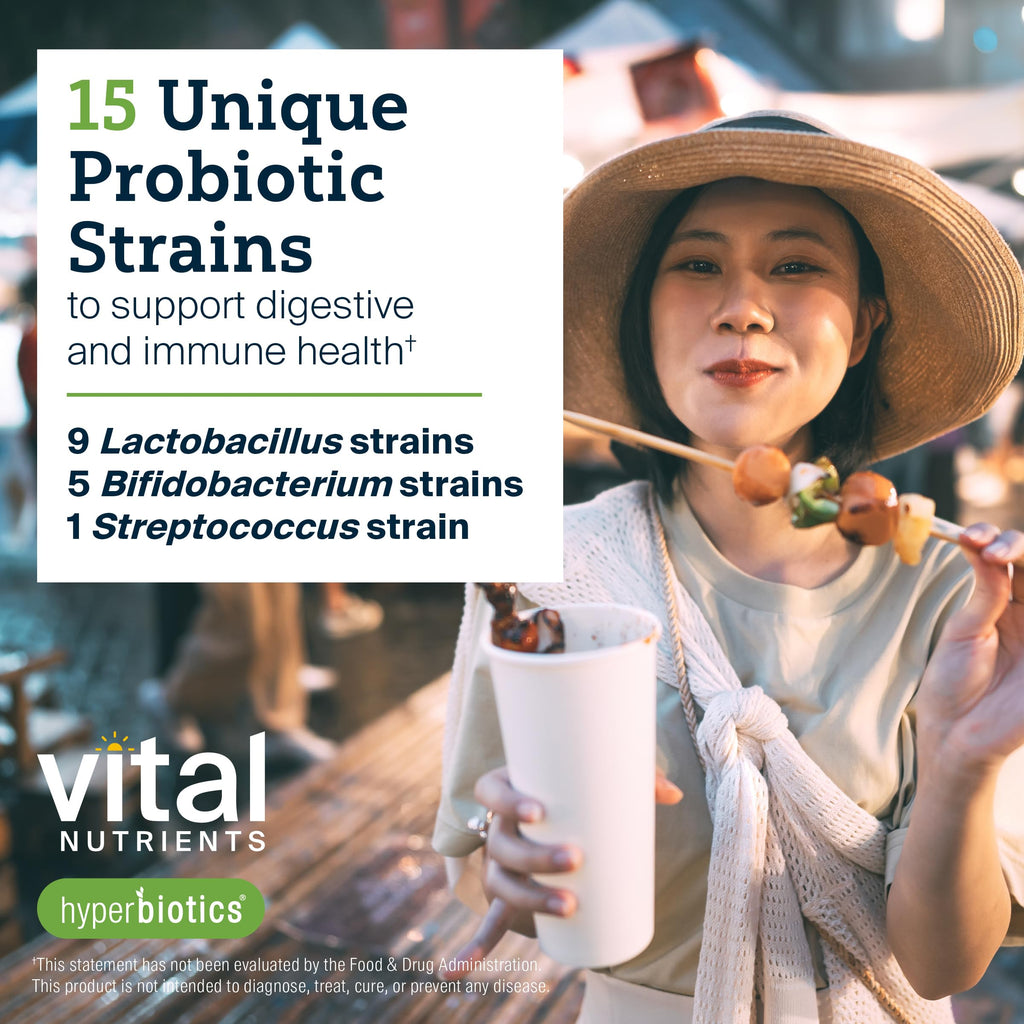 Hyperbiotics Vital Nutrients Pro-15 Prebiotics and Probiotics for Women and Men | 15 Science Backed Strains | Supports Occasional Constipation, Diarrhea, Gas & Bloating | 30 Vegan Time Release Pearls Hyperbiotics Au supplements