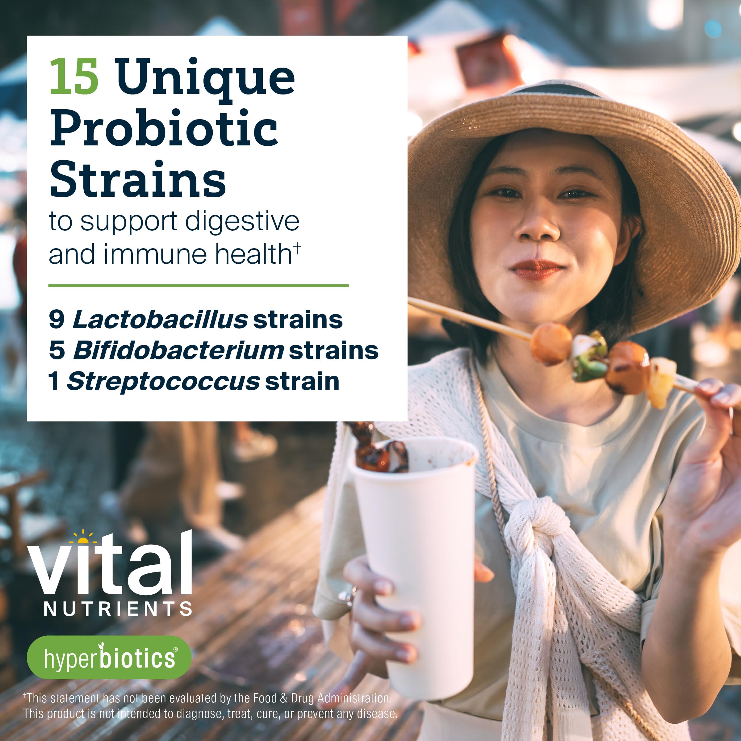 Hyperbiotics Vital Nutrients Pro-15 Prebiotics and Probiotics for Women and Men | 15 Science Backed Strains | Supports Occasional Constipation