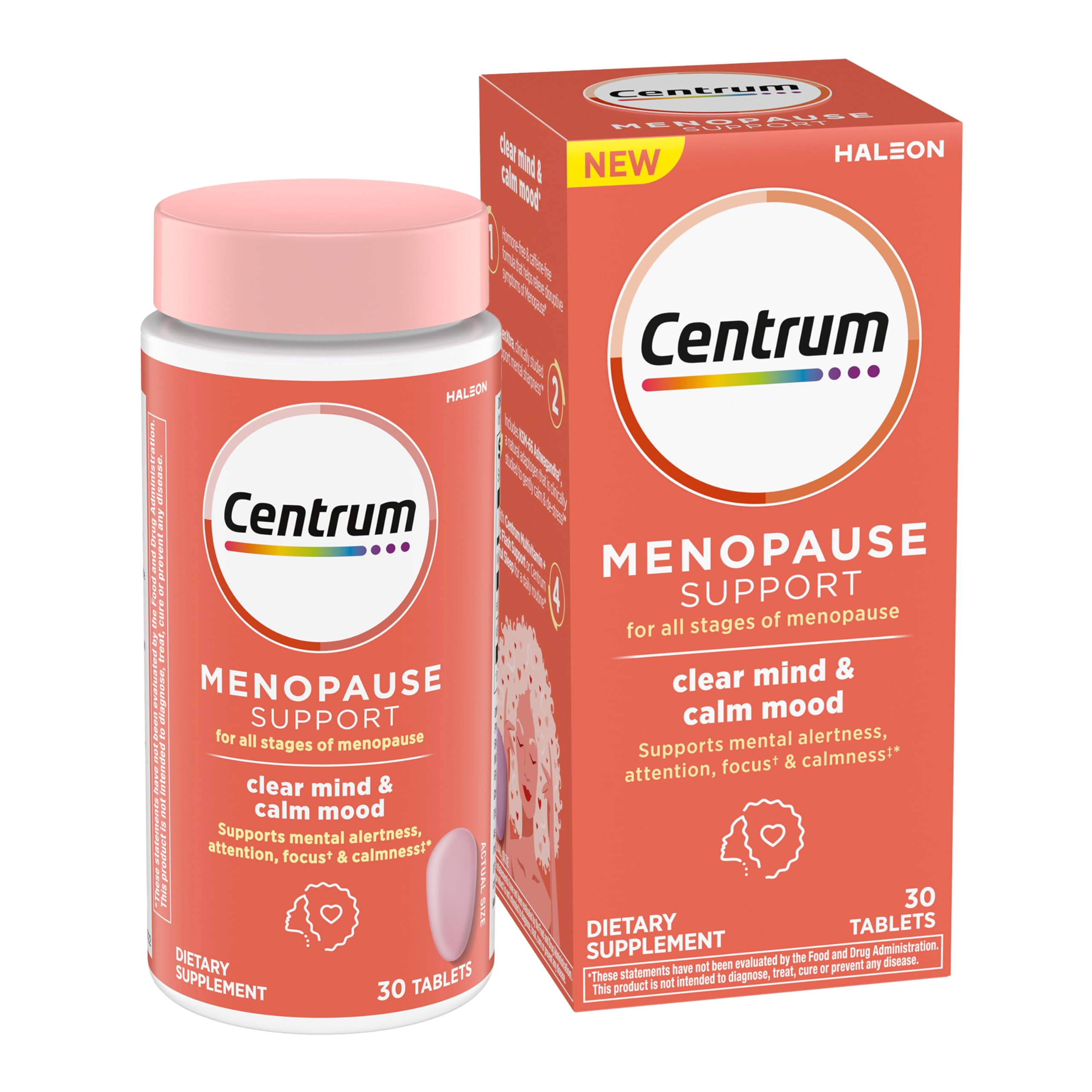 Centrum Clear Mind and Calm Mood Menopause Support Tablets, with Clinically Studied enXtra, 30 Count Centrum Au supplements