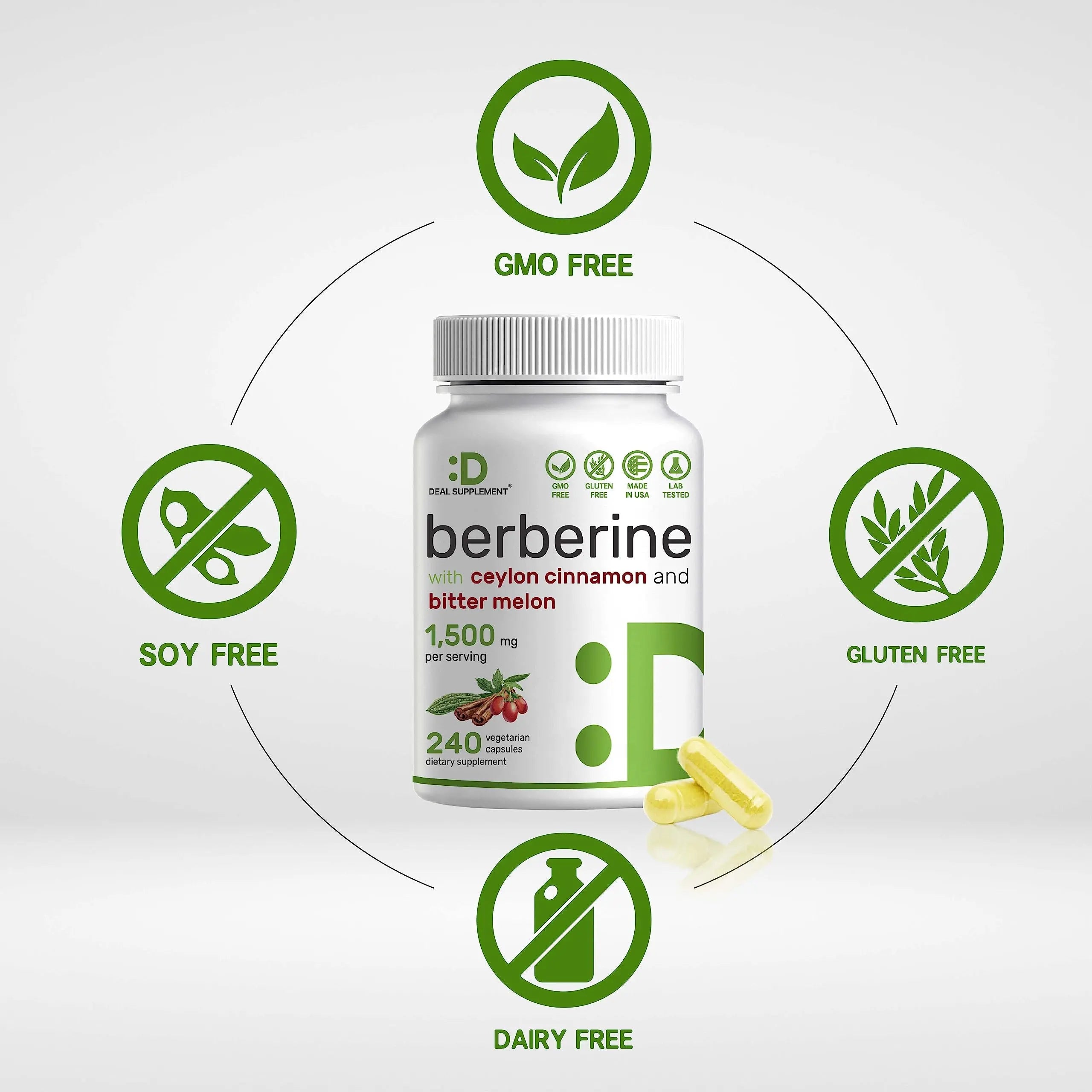 Berberine Supplement 500mg Per Capsule (1500mg Per Serving) | 240 Veggie Capsules DEAL SUPPLEMENT Au supplements