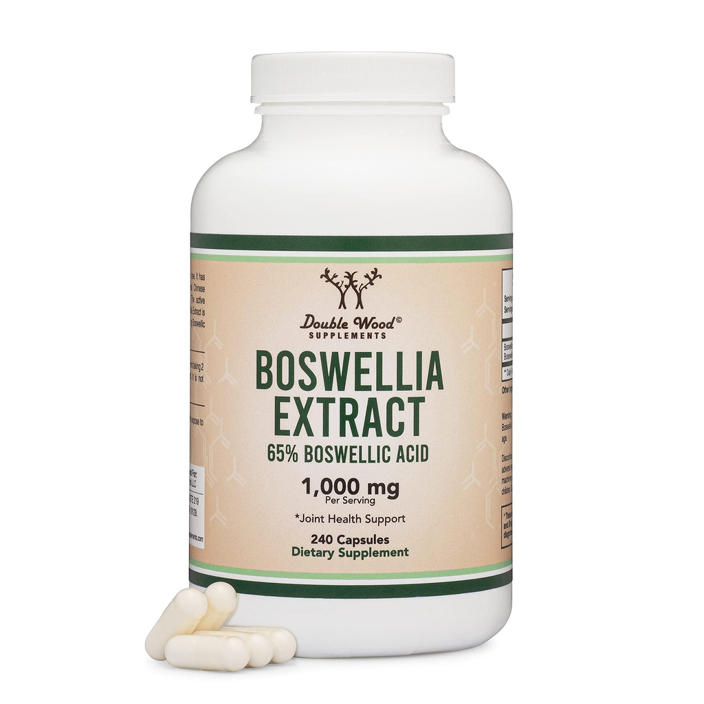 Boswellia Serrata - 240 Capsules (Max Strength 1,000mg of 65% Boswellic Acid Extract) Boswellia Extract Capsules (Joint Support Supplement for Joint Health) Third Party Tested by Double Wood Double Wood Supplements Au supplements