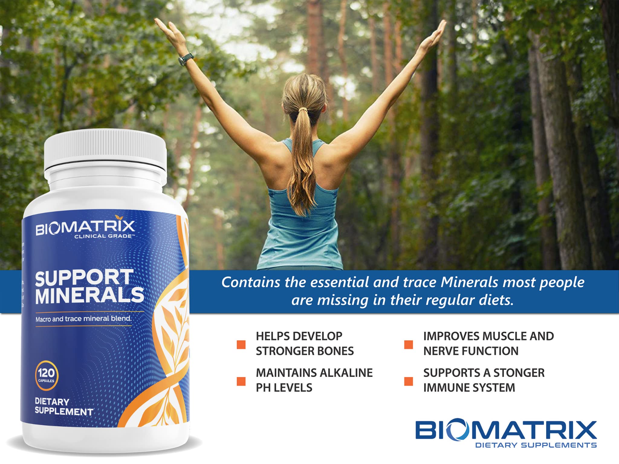 BioMatrix Mineral Supplement for Men and Women, Chelated Minerals | Iron-Free, Calcium, Magnesium, Copper, Zinc, Vitamin D, Iodine | Veggie Caps, 30-Day Supply BioMatrix Au supplements