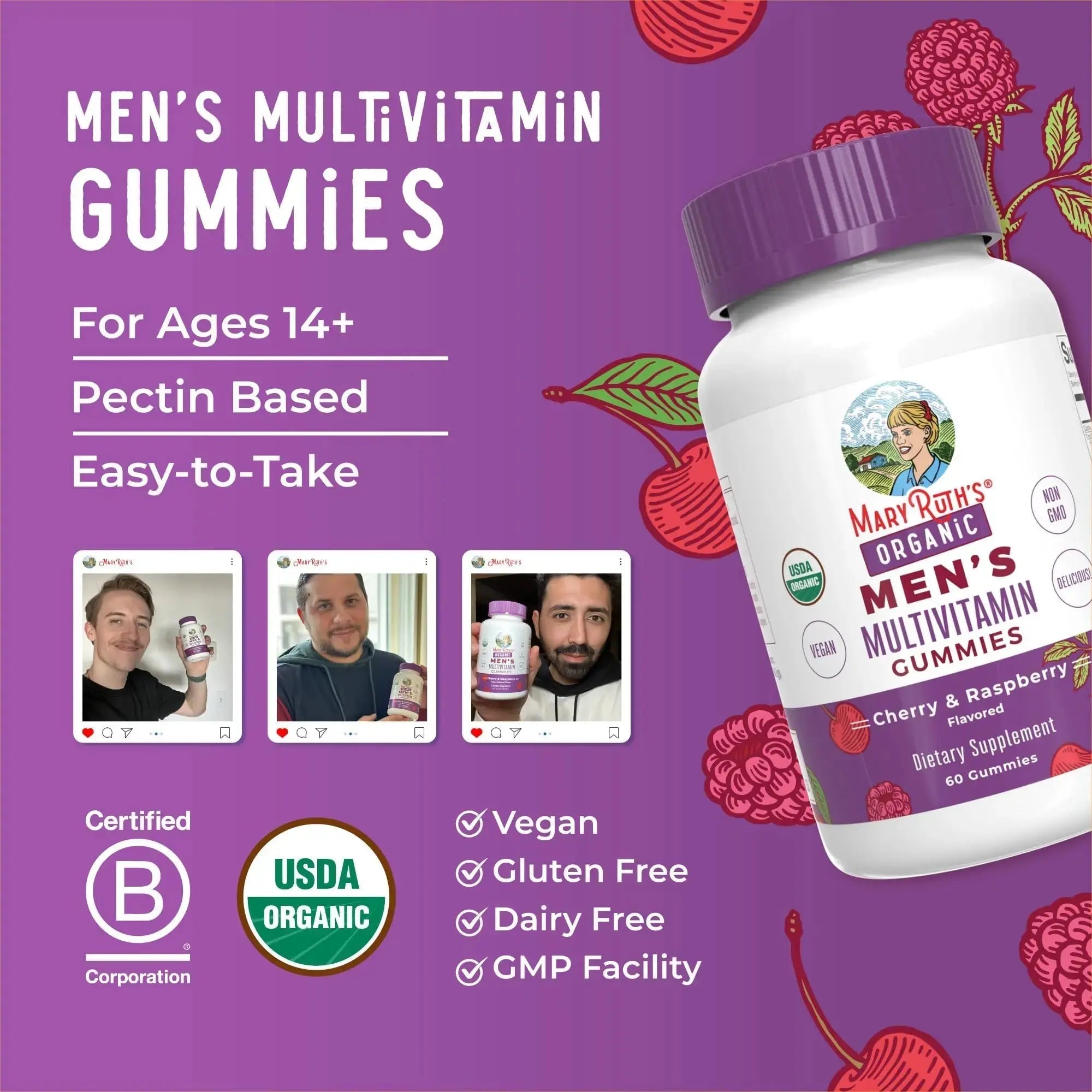 MaryRuth Organics Mens Vitamin Gummy | USDA | Vegan | Daily Multivitamins for Immune Support MaryRuth Organics Au supplements