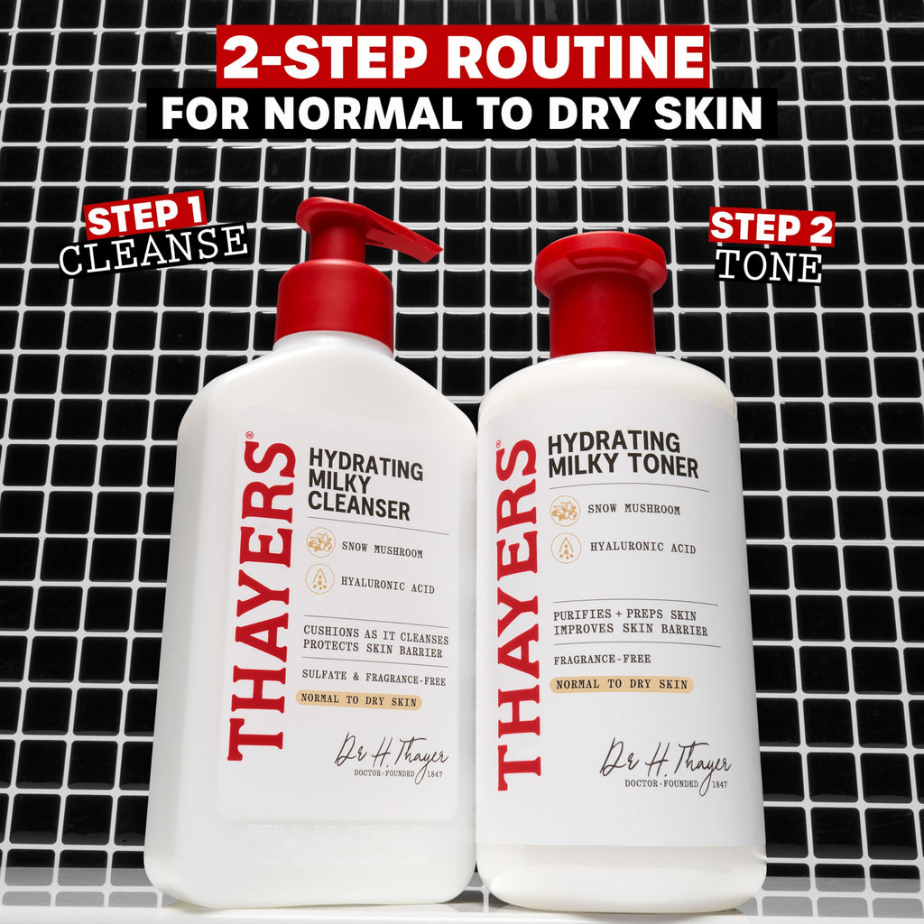 Thayers Milky Hydrating Face Cleanser with Snow Mushroom and Hyaluronic Acid, Dermatologist Recommended Gentle Facial Wash and Hydrating Skincare