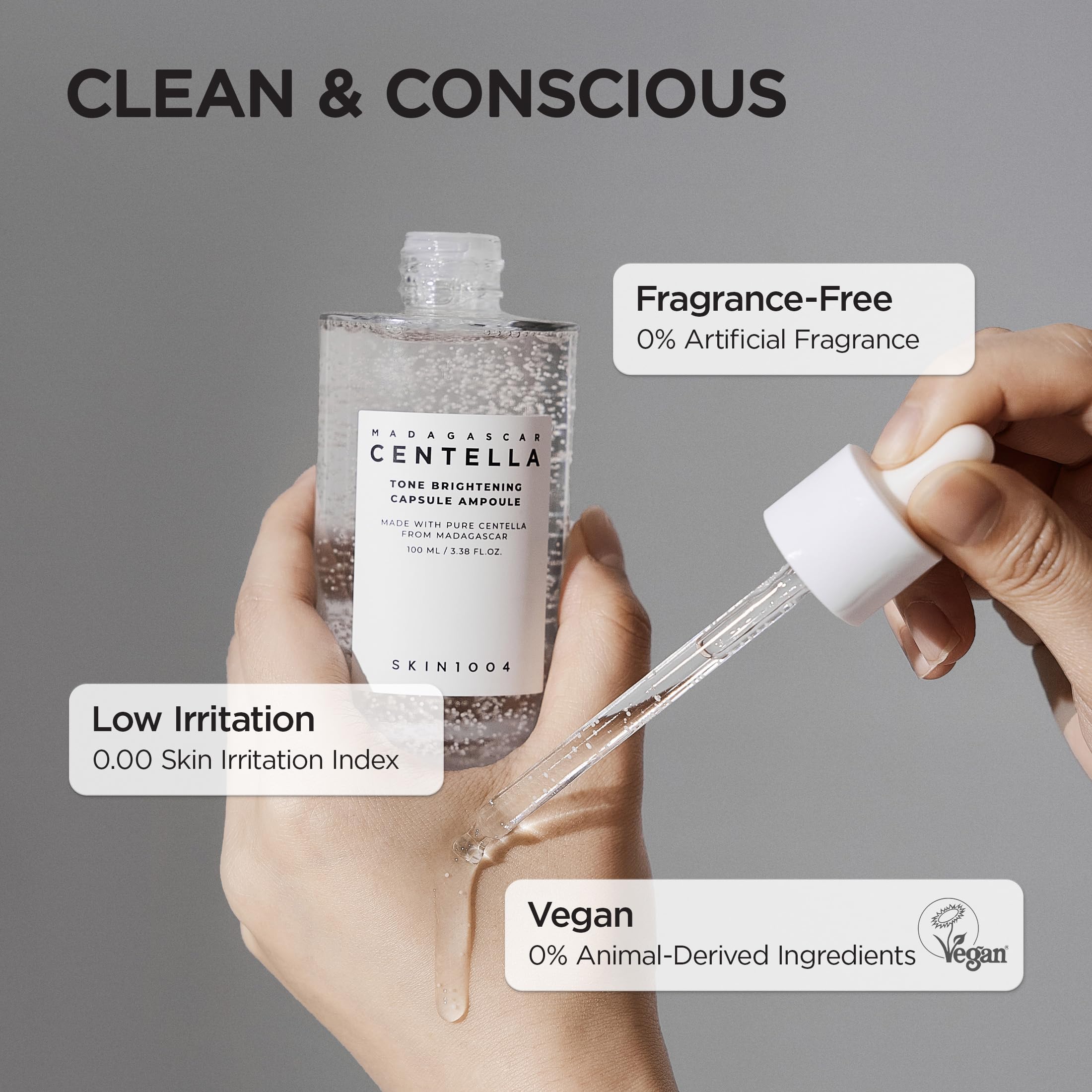 SKIN1004 Tone Balancing Capsule Ampoule, Niacinamide & Centella Serum for Face, Korean Hydrating Facial Serum for Unevne Skin Tone