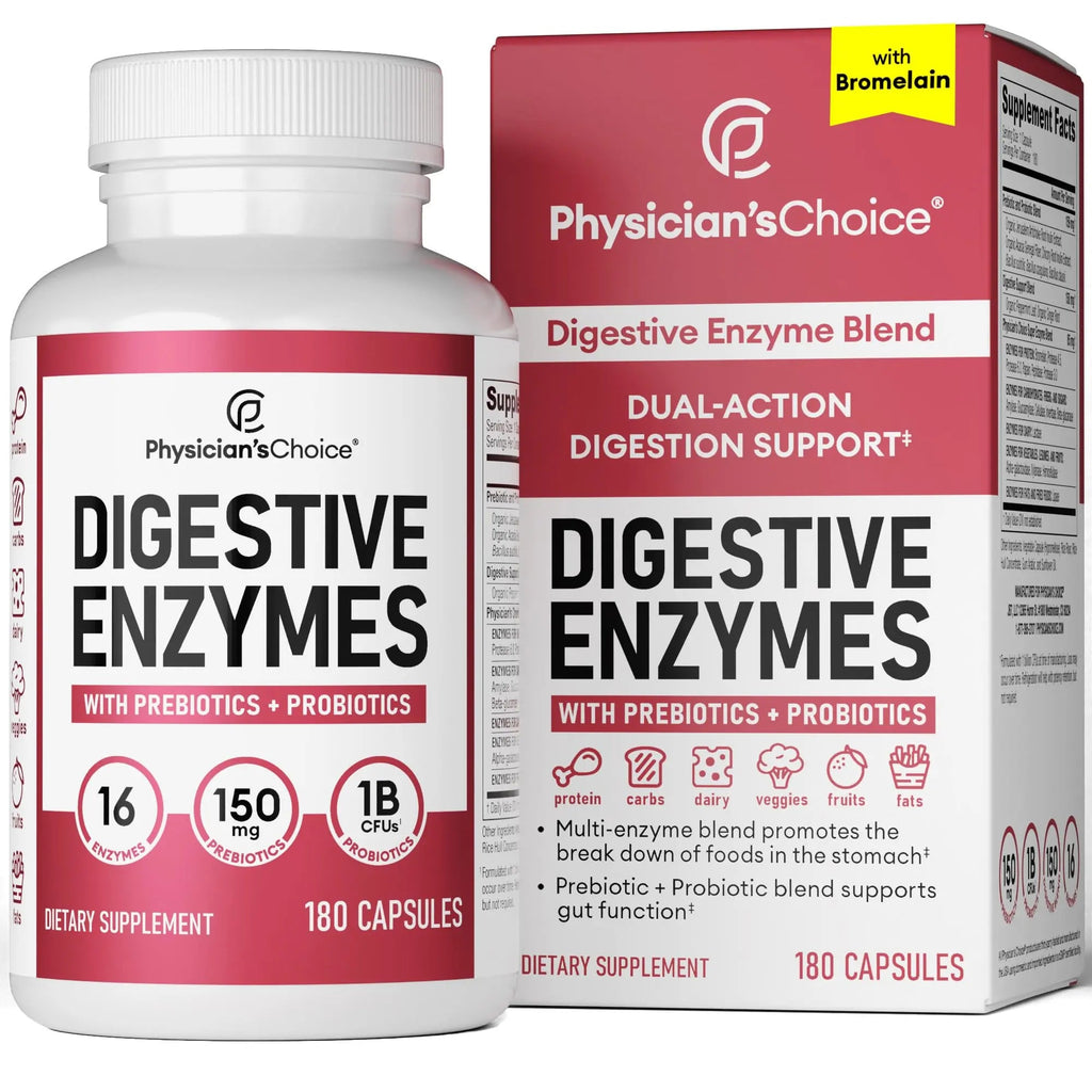 Physician's CHOICE Digestive Enzymes - Multi Enzymes, Bromelain, Organic Prebiotics Physician's CHOICE Au supplements