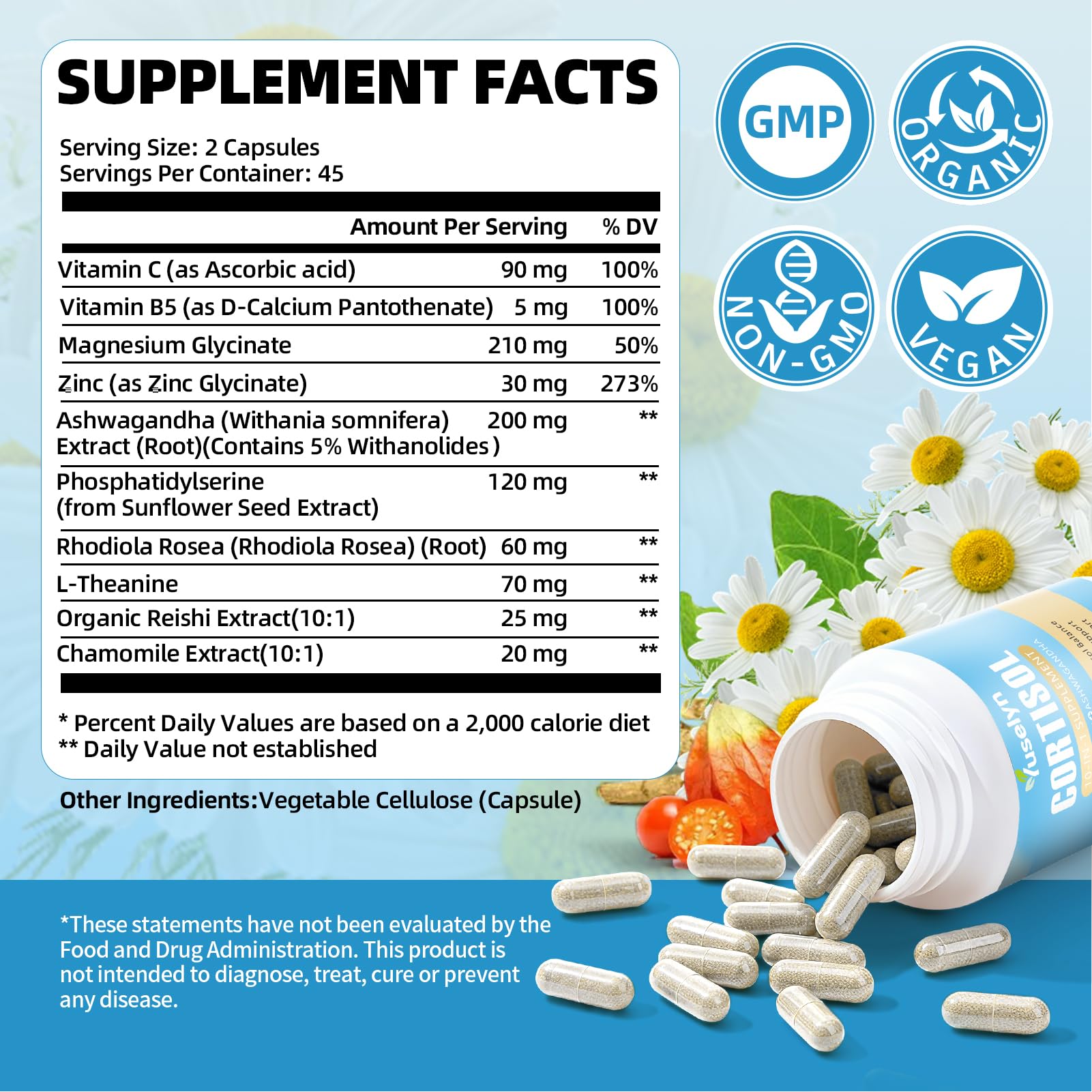 Yuselyn Cortisol Supplements for Women & Men, 10-in-1 Cortisol Detox Manager - High Cortisol Lowering Supplements with Magnesium, Ashwagandha & L-Theanine for Balanced Calm & Stress Relief Yuselyn Au supplements