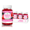 Lunakai USA Made Prebiotic + Probiotic Gummies for Women and Men - High Potency 5 Billion CFUs with Fibers - Non-GMO Gut Health Support - 3 Pack