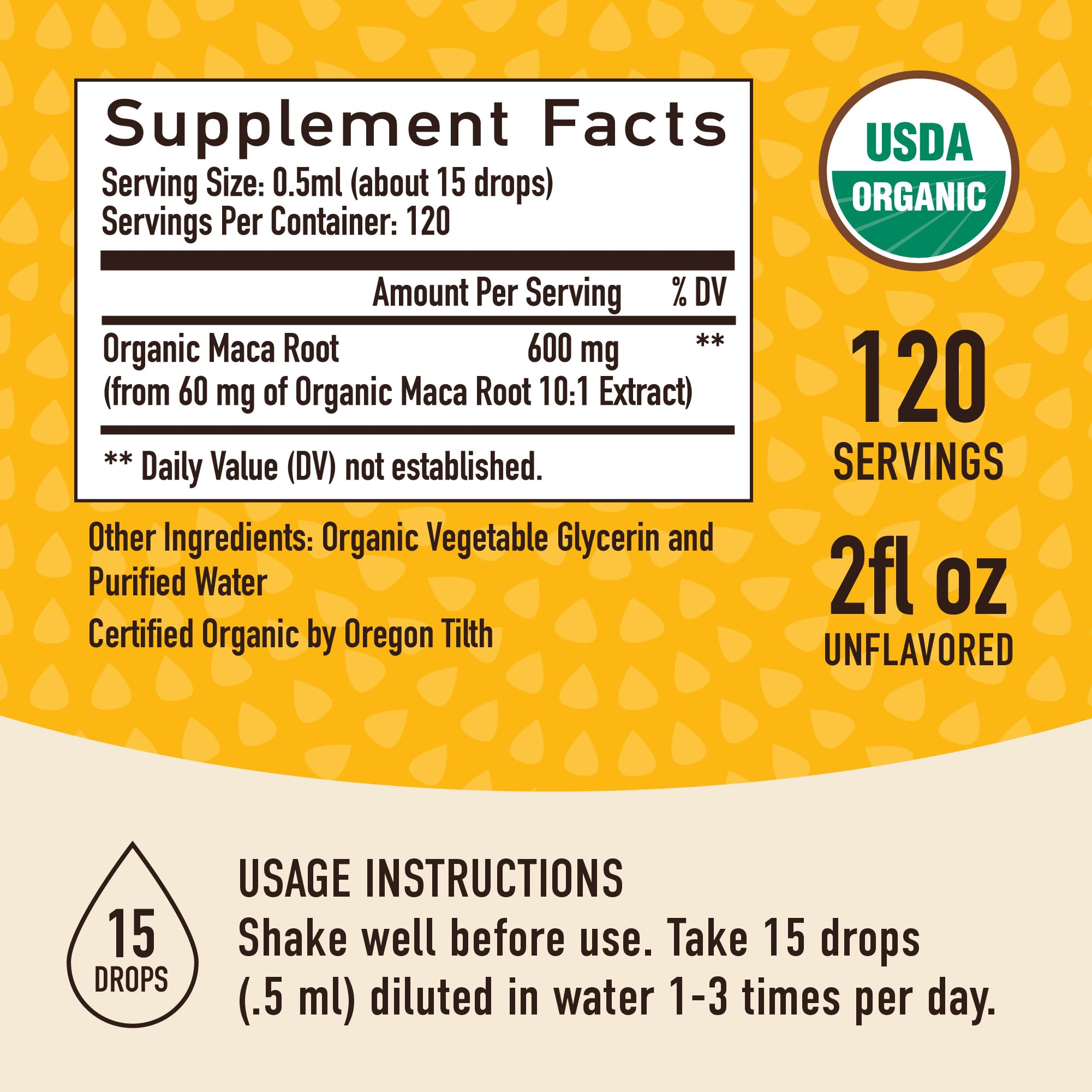 Maca Root Liquid Drops for Organic Energy Support for Women & Men | 2 Fluid Ounces | Support Hormone Balance, Mood, Energy & Fitness