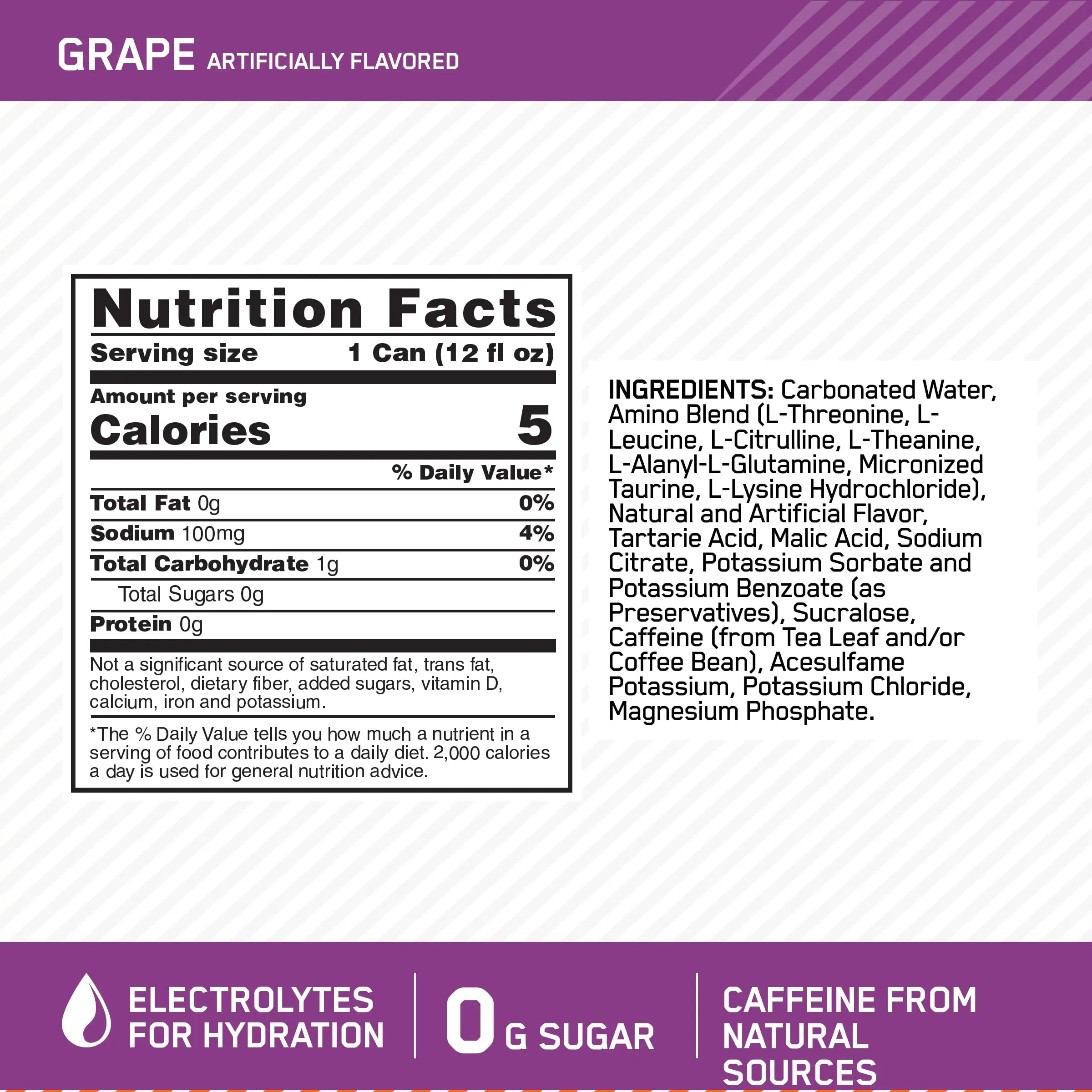 Optimum Nutrition Amino Energy Sparkling Hydration Drink, Electrolytes, Caffeine Optimum Nutrition Au supplements