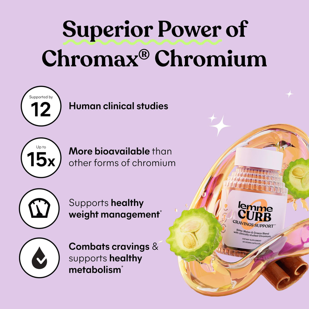 Lemme Curb Cravings, Improve Carb Metabolism, Support Weight Management w/Clinically Studied Chromium Picolinate, Bitter Melon, Ceylon Cinnamon