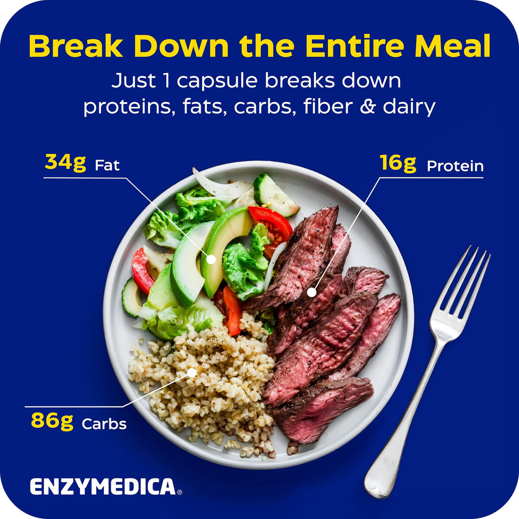 Enzymedica Digest Gold - Digestive Enzyme Supplement for Women & Men, Enzyme Capsules for Digestion, Gut Health Support, Helps Gas & Bloating, ATPro Energy Support,