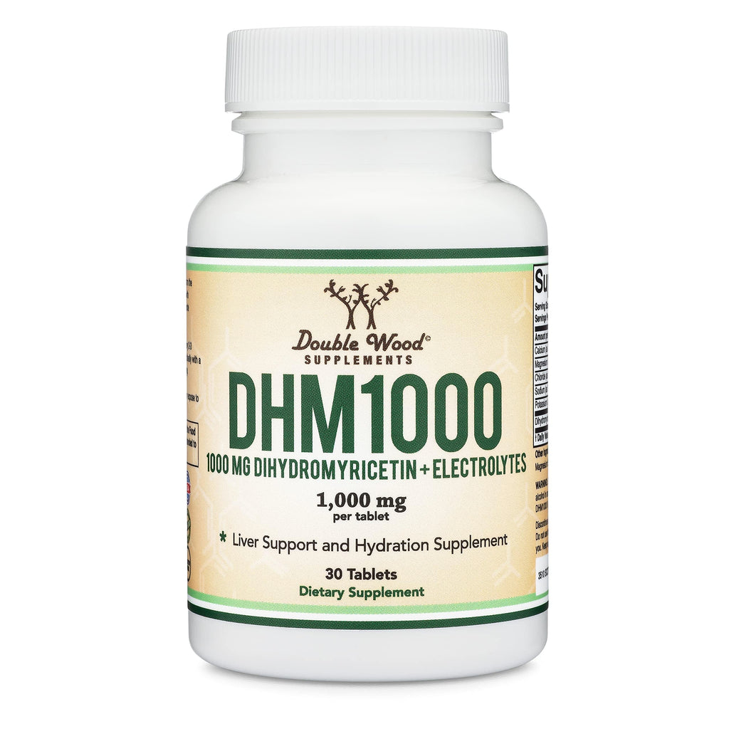 DHM1000 Dihydromyricetin (DHM) Tablets - Most Powerful DHM Supplement on The Market - 1,000mg per Capsule (30 Count) Enhanced with Electrolytes