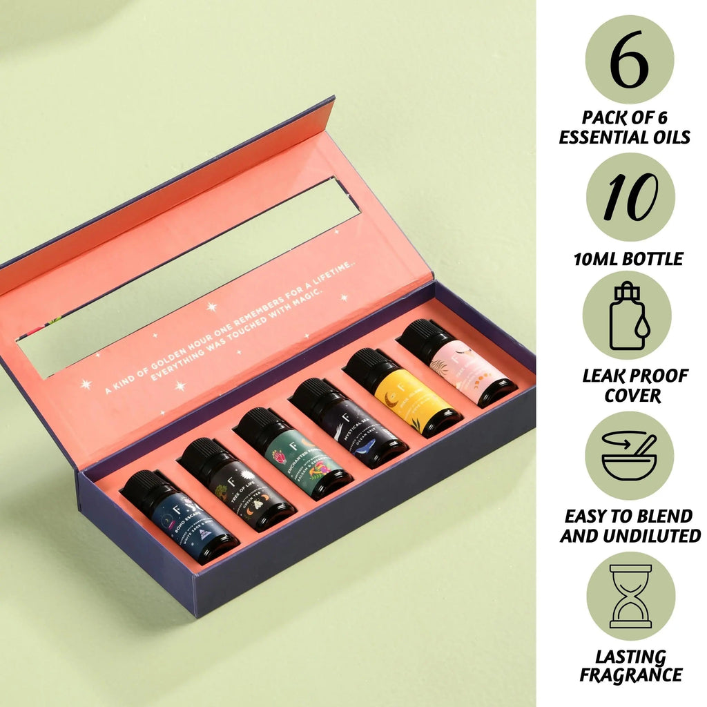 Folkulture Essential Oil Set for Diffuser, Set of 6, Aromatherapy Diffuser Oil Scents for Home Folkulture Au supplements