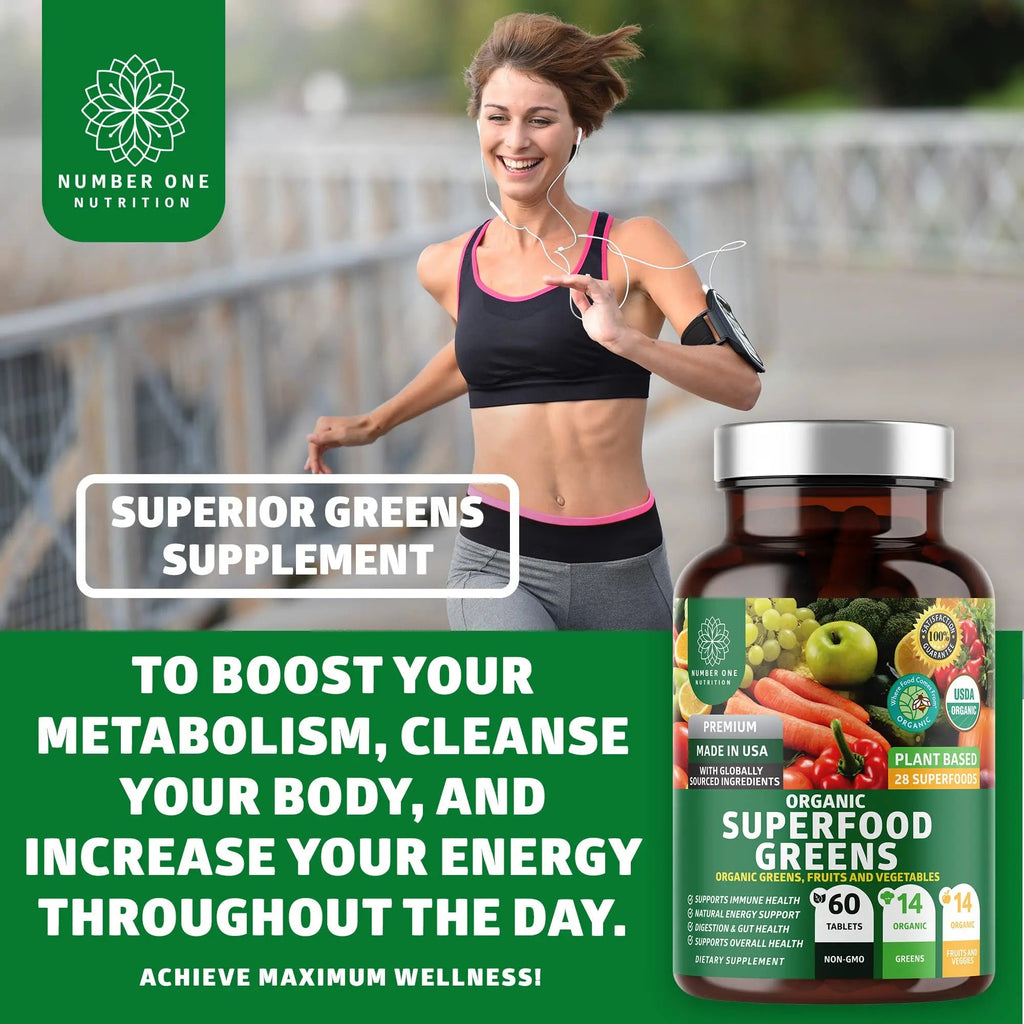 N1N Premium Organic Superfood Greens [28 Powerful Ingredients] Natural Fruit and Veggie Number One Nutrition Au supplements