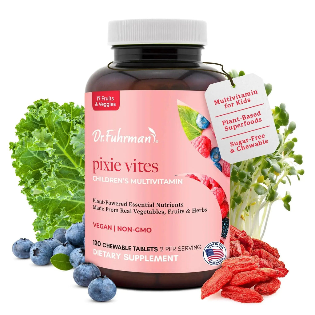 Dr. Fuhrman Pixie Vites Chewable Children's multivitamin | Whole Food Kids Multi with Vitamin D3, K2 & Zinc | Dr. Fuhrman Au supplements