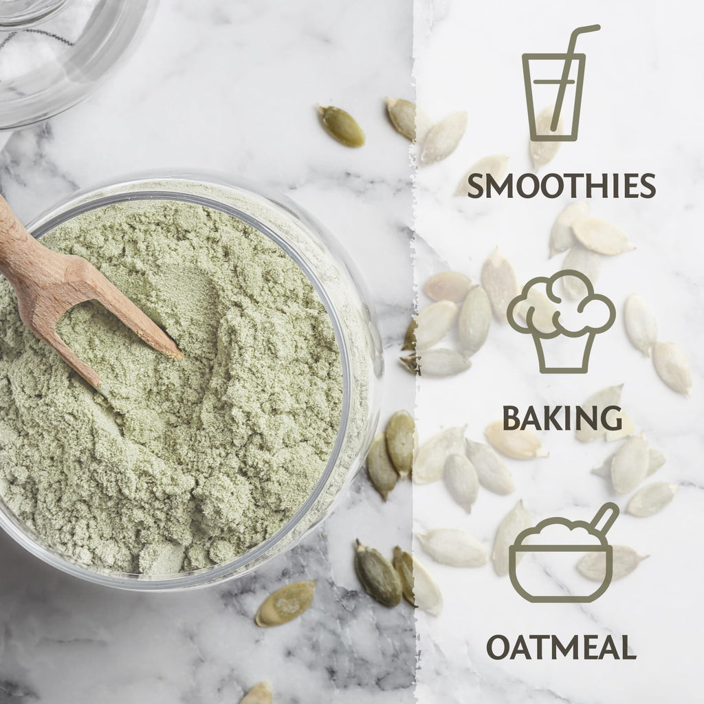 Organic Pumpkin Seed Protein Powder Cold Pressed, Simple Single-Ingredient Superfood Plant-Based, Easy to Digest All 9 Essential Amino Acids Mild Flavor for Smoothies