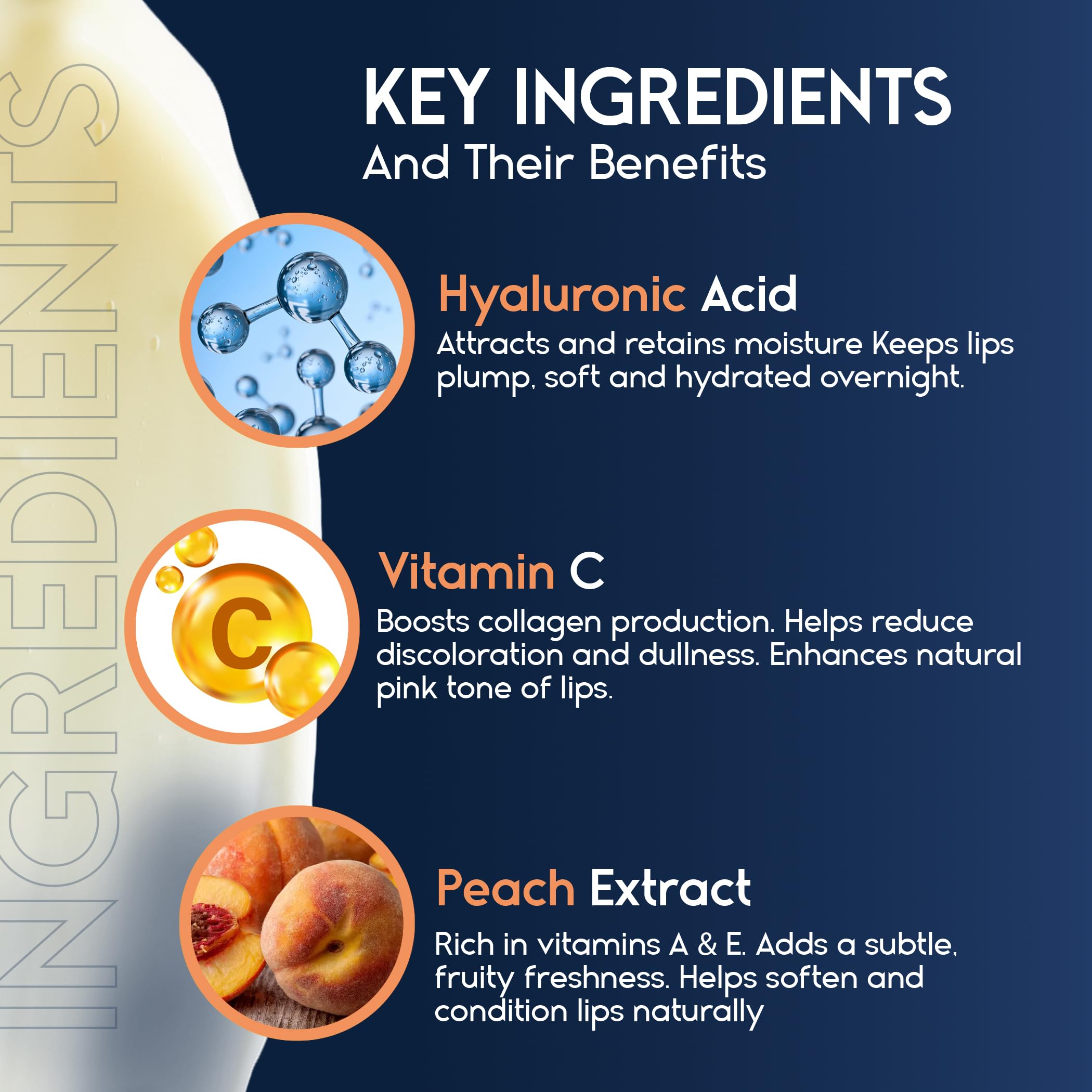 Lip Mask Overnight with Hyaluronic Acid & Collagen, Lip Sleeping Mask for Dry Cracked Lips