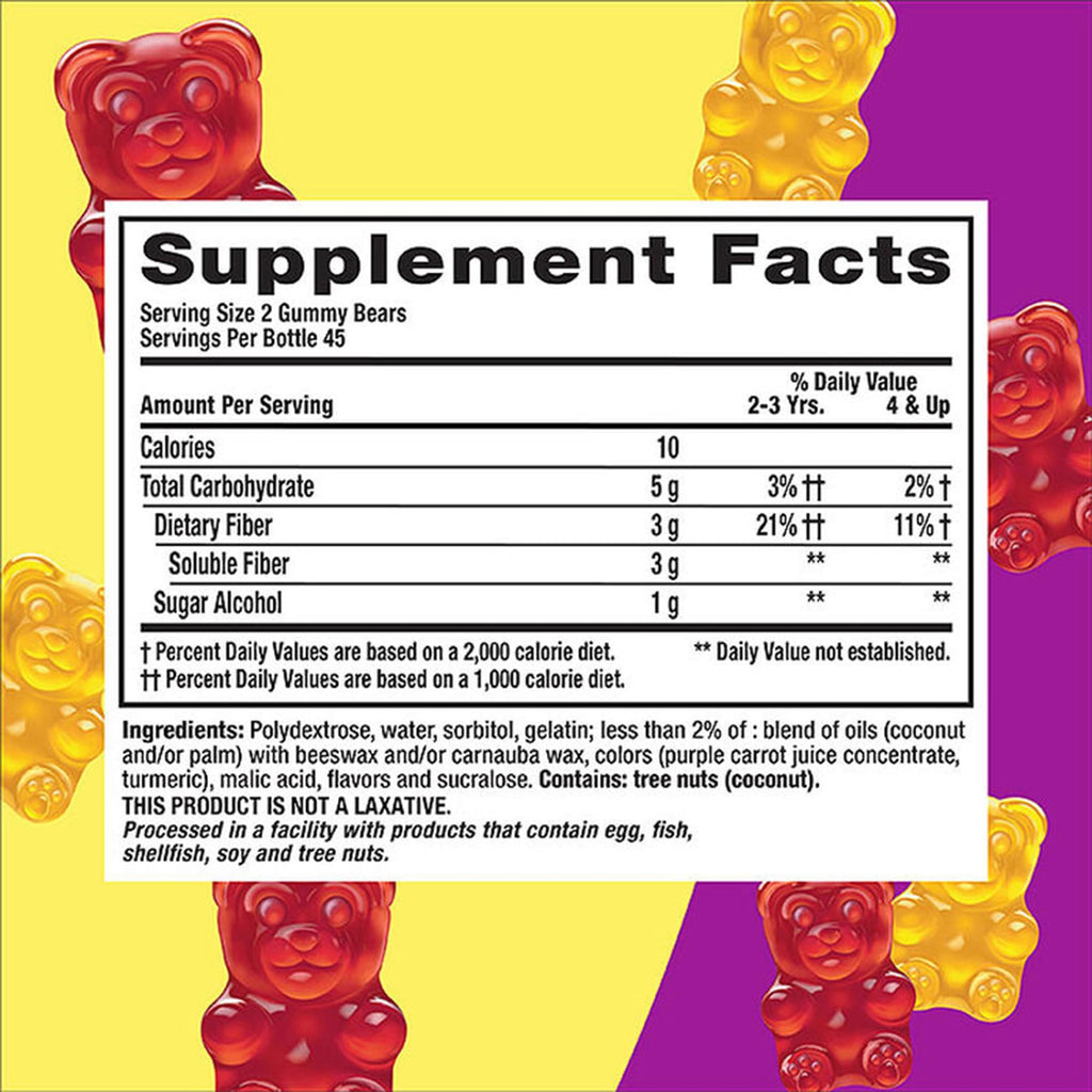 L’il Critters Fiber Daily Gummy Supplement for Kids, for Digestive Support, Berry and Lemon Flavors, 90 Gummies