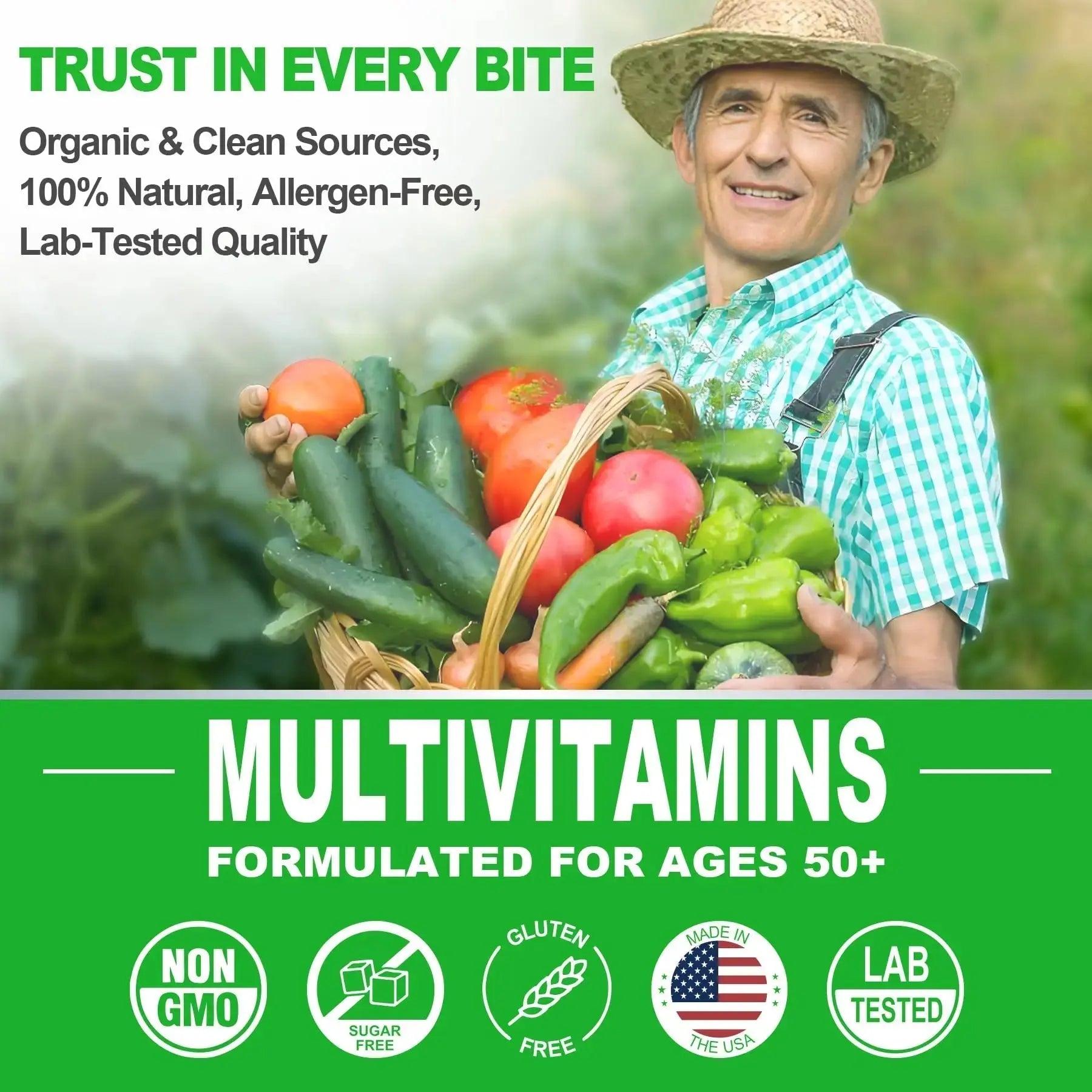 Multivitamin for Men 50 + Plus, Sugar Free Men Multivitamins Gummies w/Omega-3, Coq10, D3k2, Calcium, Magnesium NEVISS Au supplements