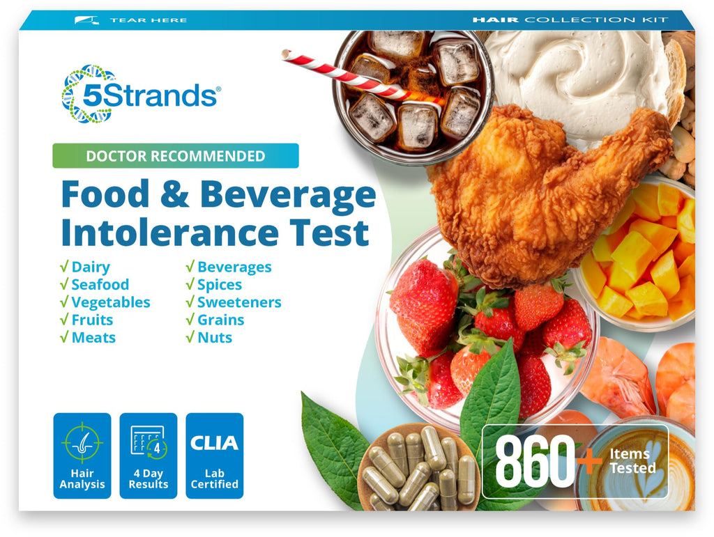 5Strands Food & Beverage Intolerance Test for Adults & Kids, 868 Items Tested, at-Home Sensitivity Testing, Hair Analysis, Gut Health Test, Results in 4 Days 5Strands Au supplements