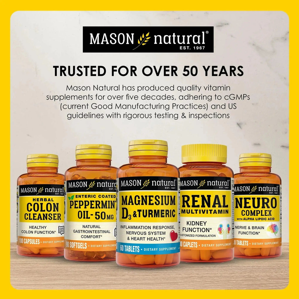 MASON NATURAL Renal Multivitamin, with ALA, Biotin, & B Vitamins for Daily Support,100 Caplets MASON NATURAL Au supplements